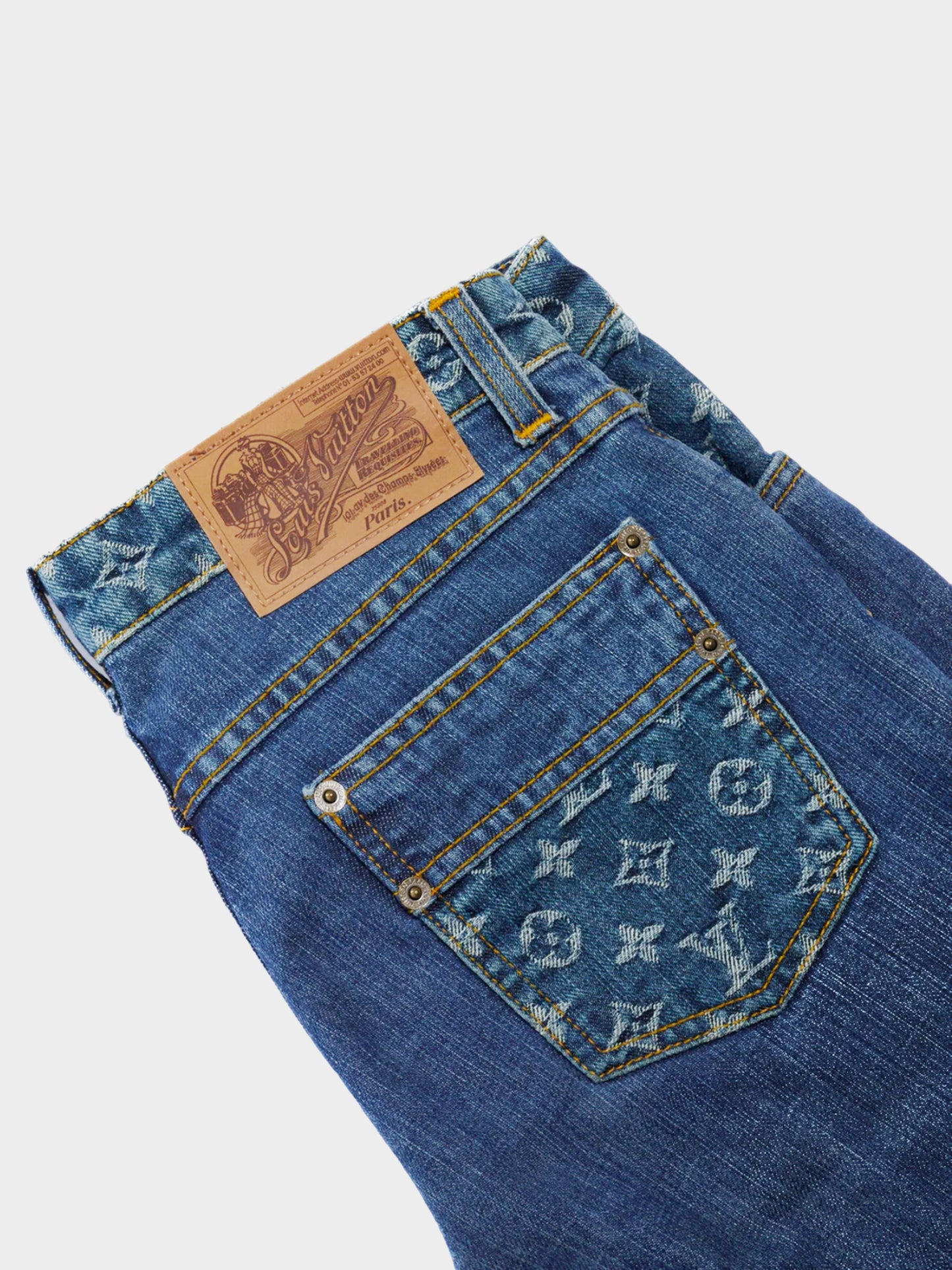 Louis Vuitton by Marc Jacobs Cruise 2006 Blue Denim Monogram Jeans