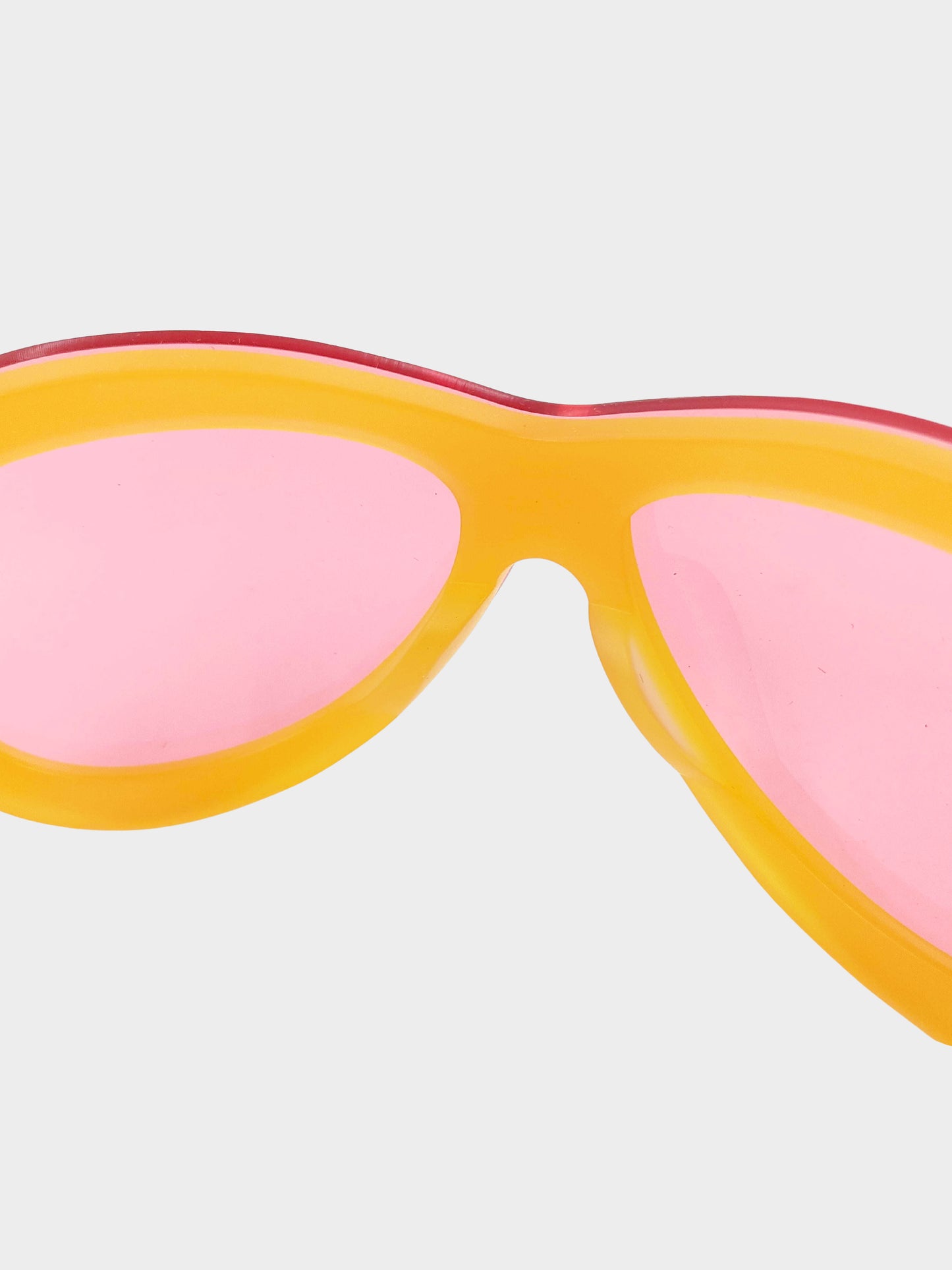 Chanel Early 2000s Pink and Yellow CC Round Sunglasses