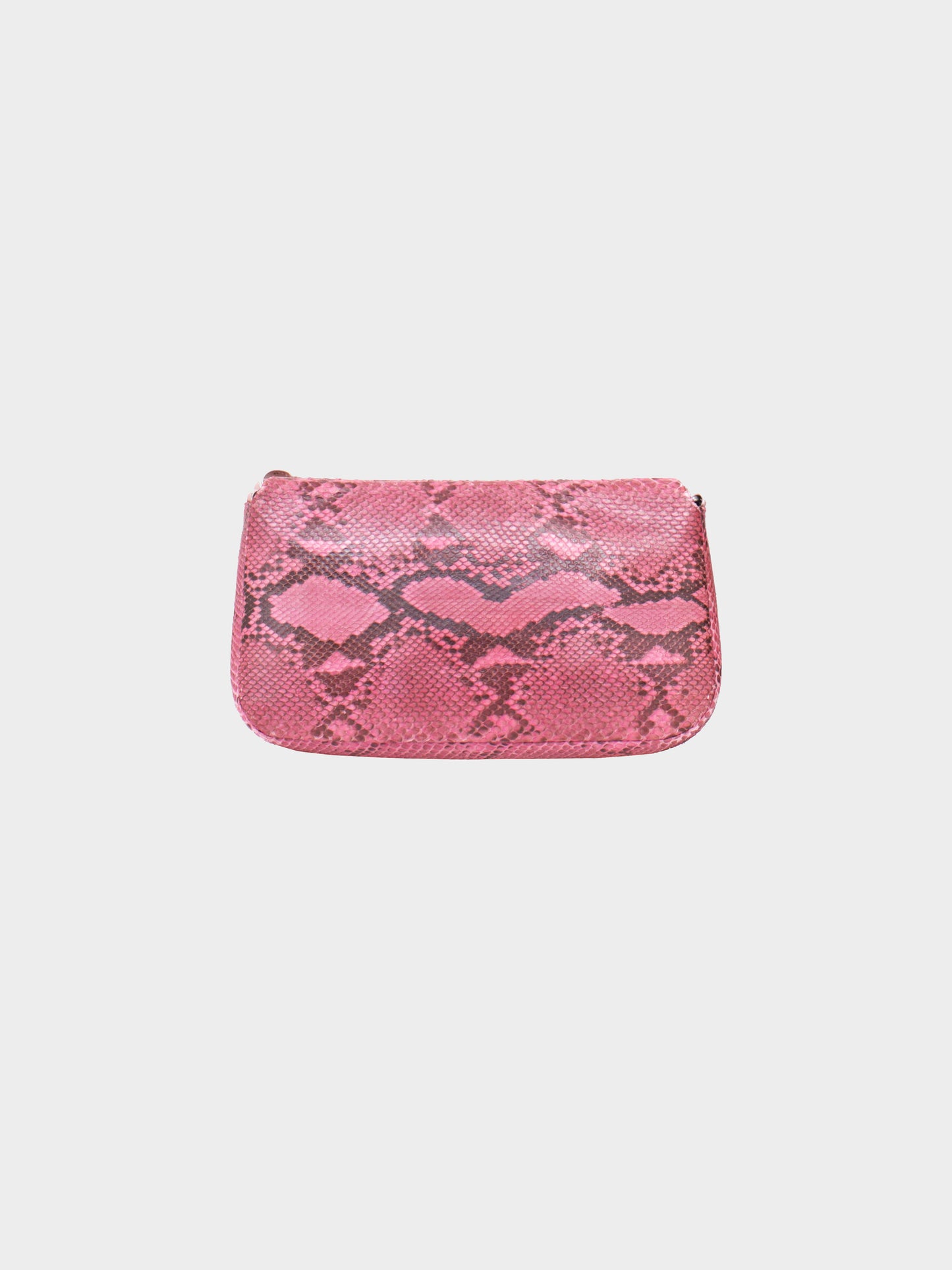 Christian Dior 2000s Pink Python Leather Maris Pearl Shoulder Bag