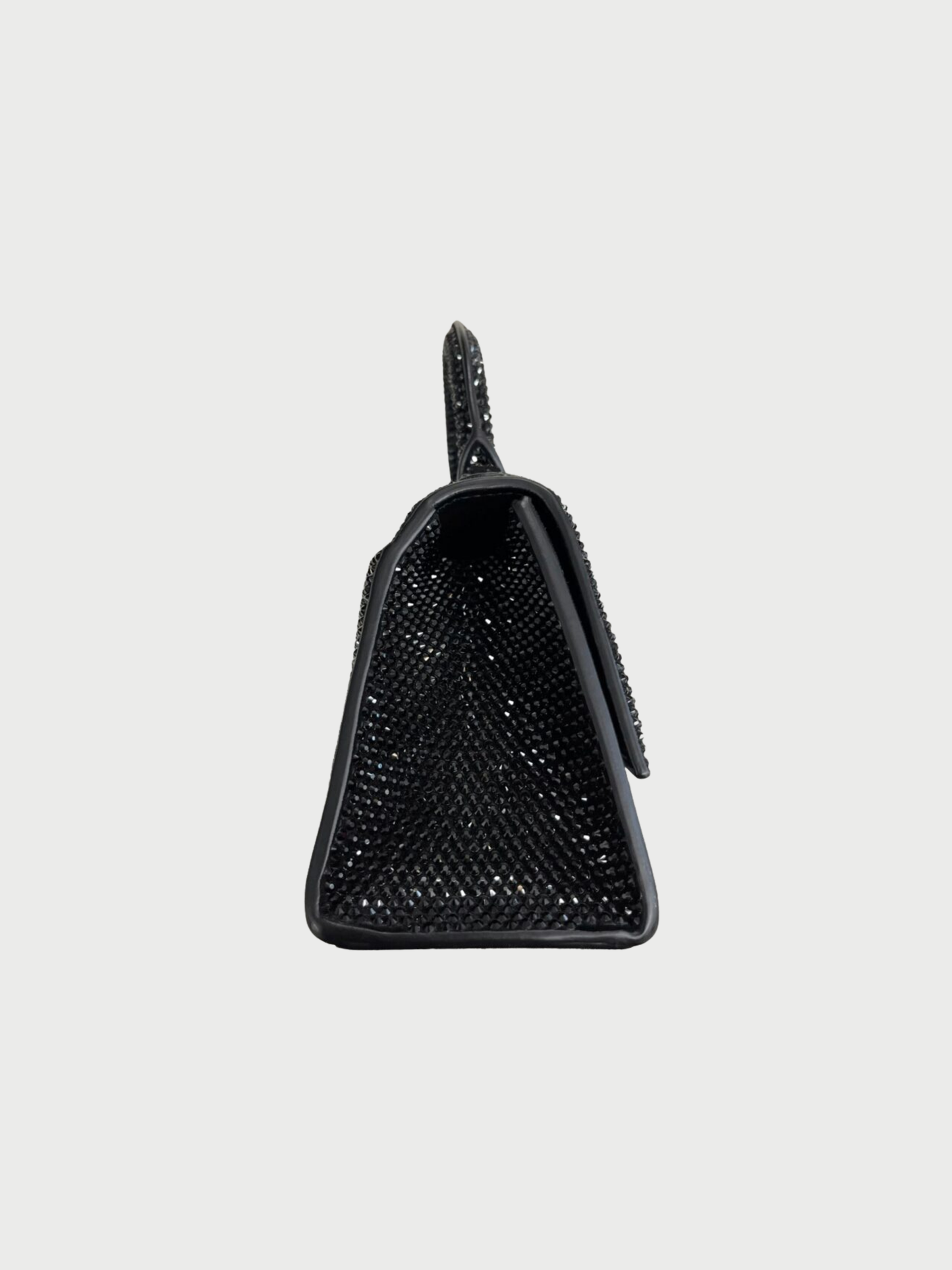 Balenciaga 2022 Black Crystal Suede XS Hourglass Bag