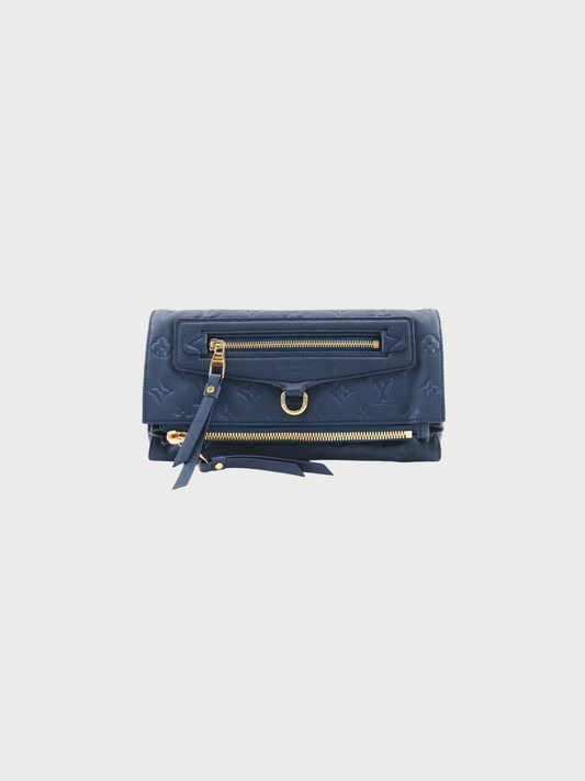Louis Vuitton 2011 Orange Navy Monogram Vernis Petillant Clutch Bag