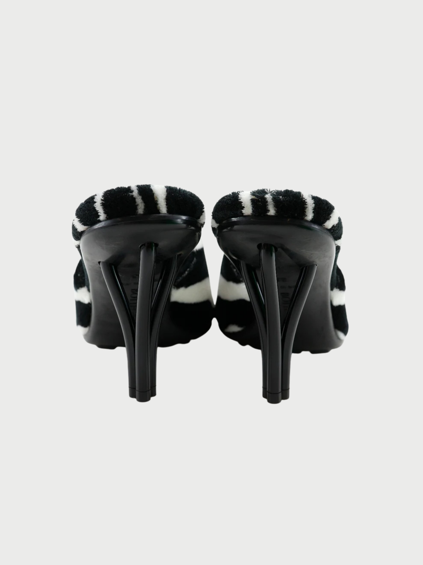 Bottega Veneta 2019 Black White Faux Fur Zebra Pose Mules