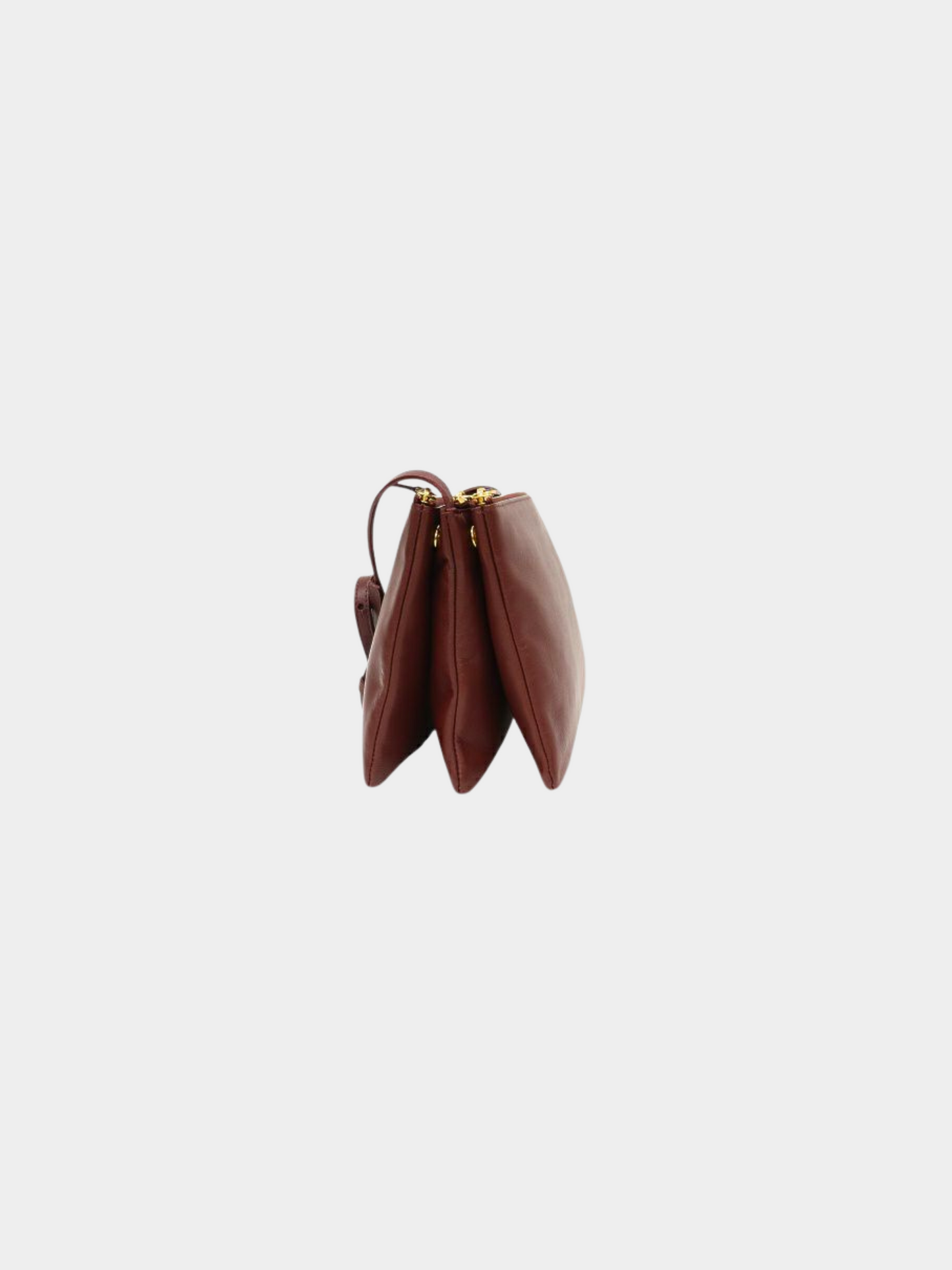 Celine 2010s Bordeaux Leather Trio Crossbody Bag