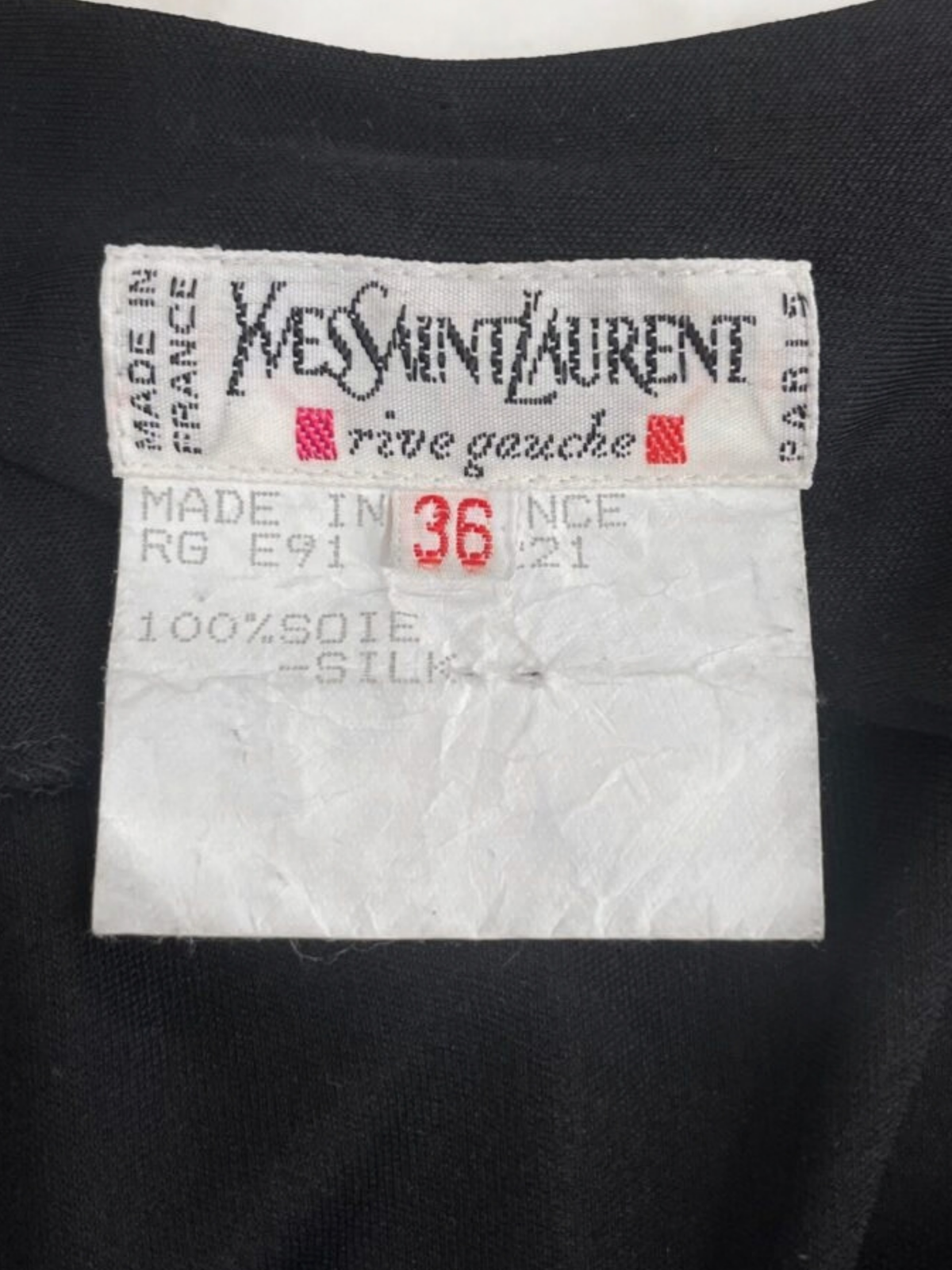 Yves Saint Laurent Rive Gauche SS 1991 Pink Black Silk Ruffle Dress