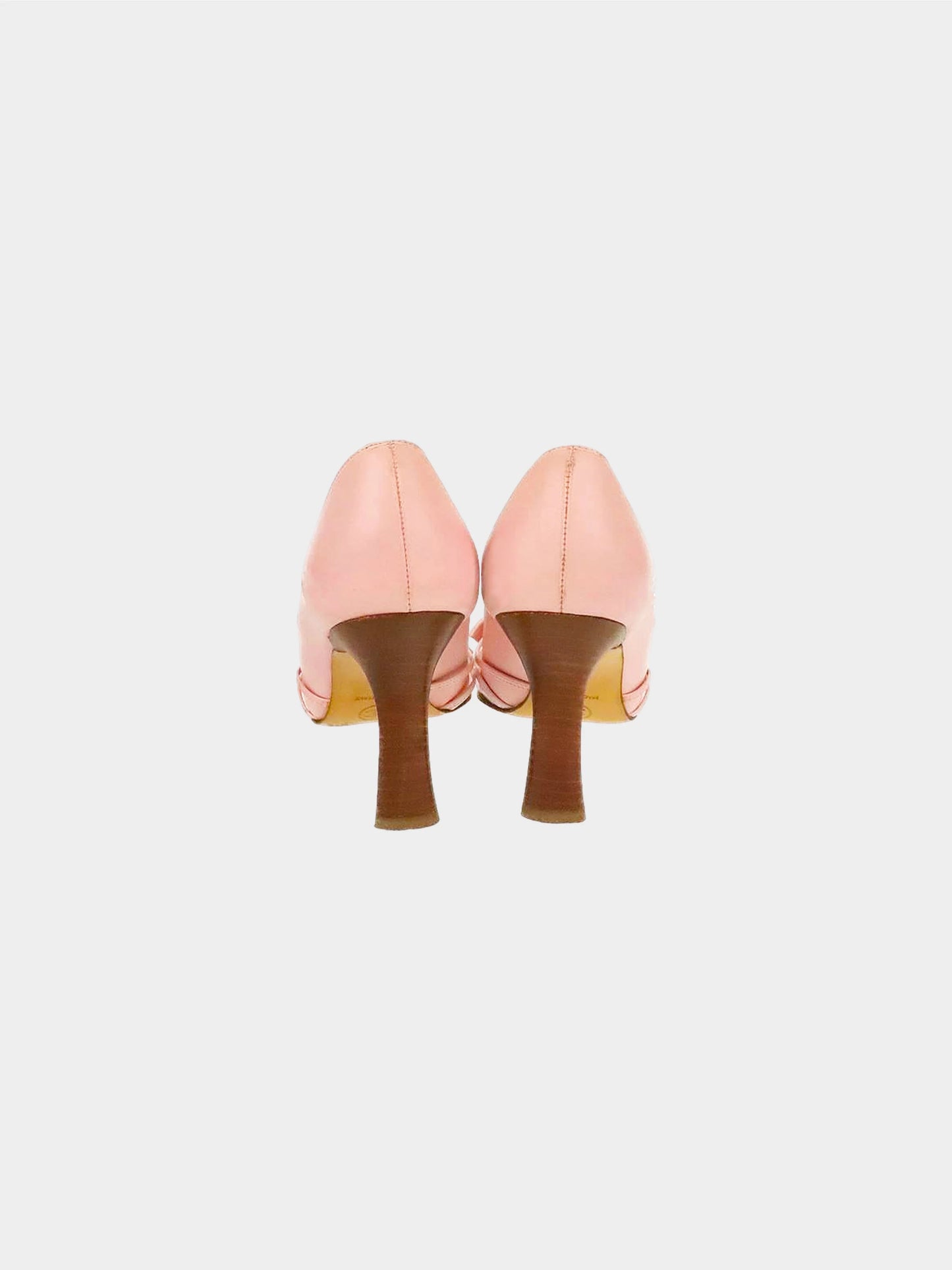 Chanel 2000s Pink CC Dainty Leather Bow Pumps
