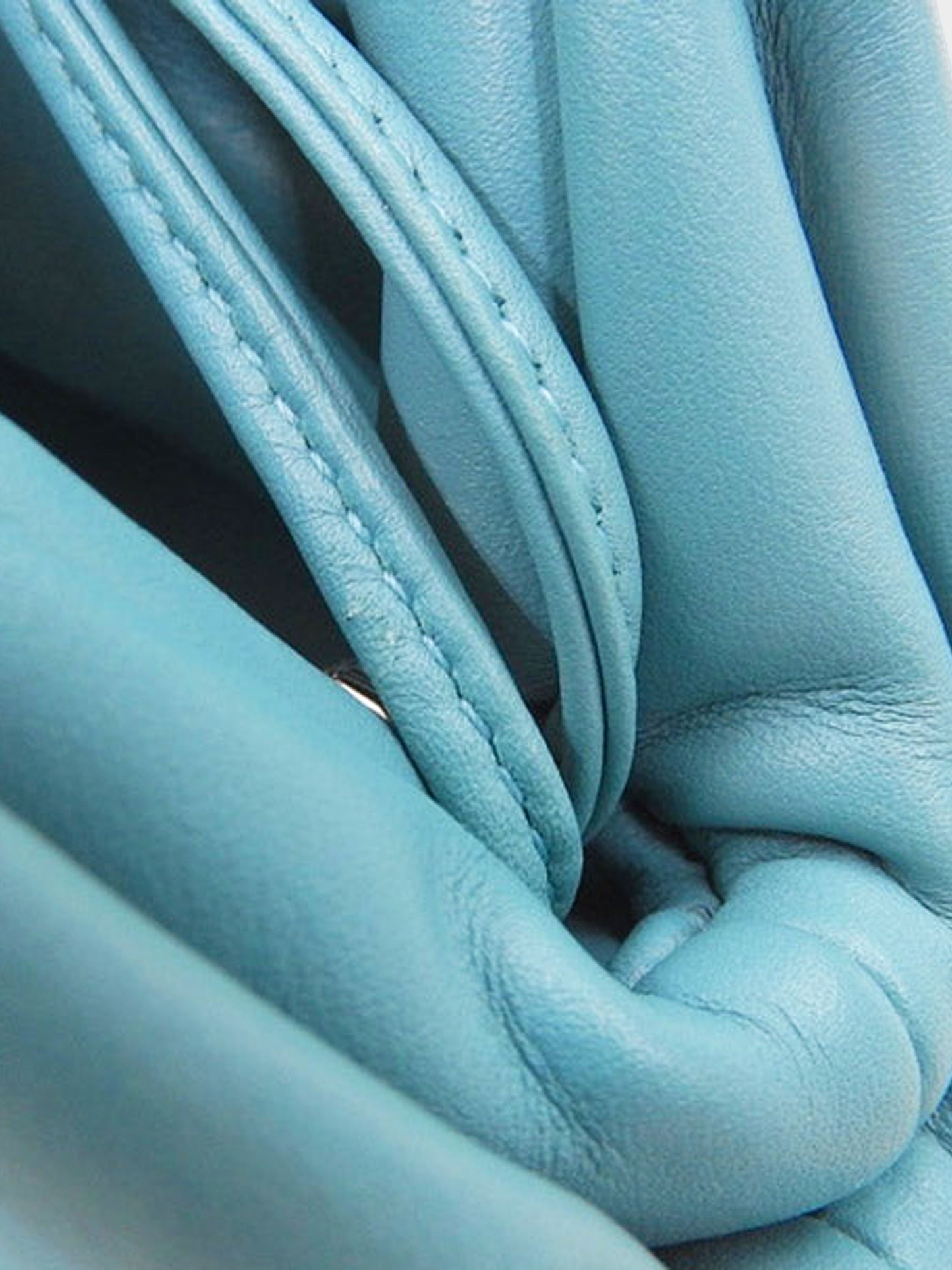 Bottega Veneta Early 2010s Blue Leather Mini Pouch with Strap