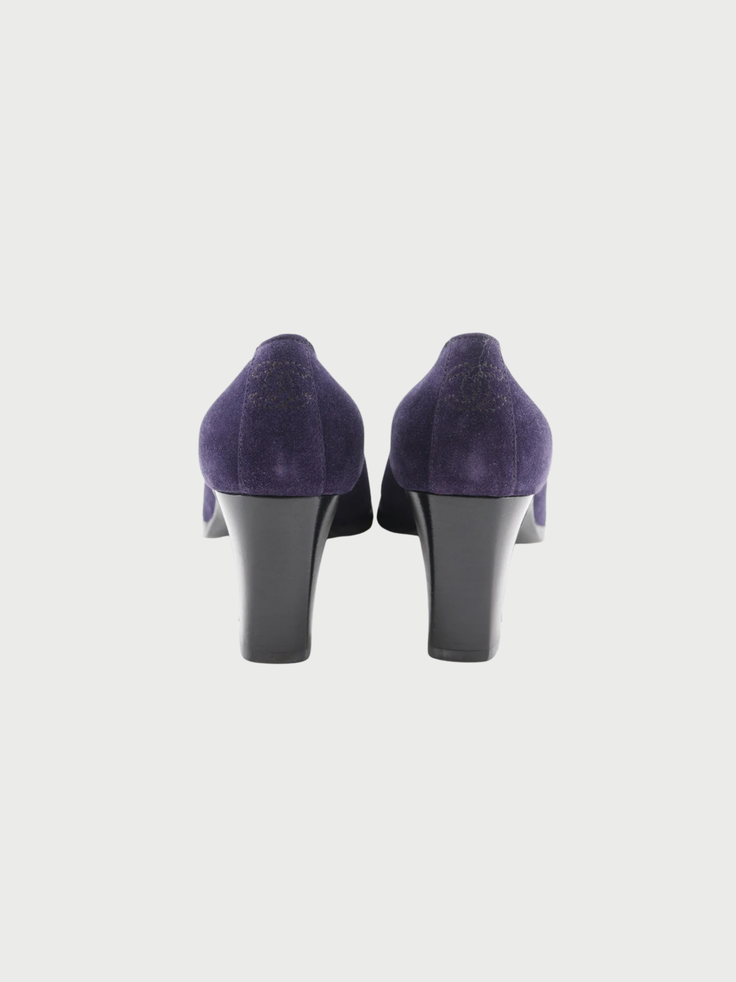 Chanel 1998 Purple Suede COCO Mark Pumps