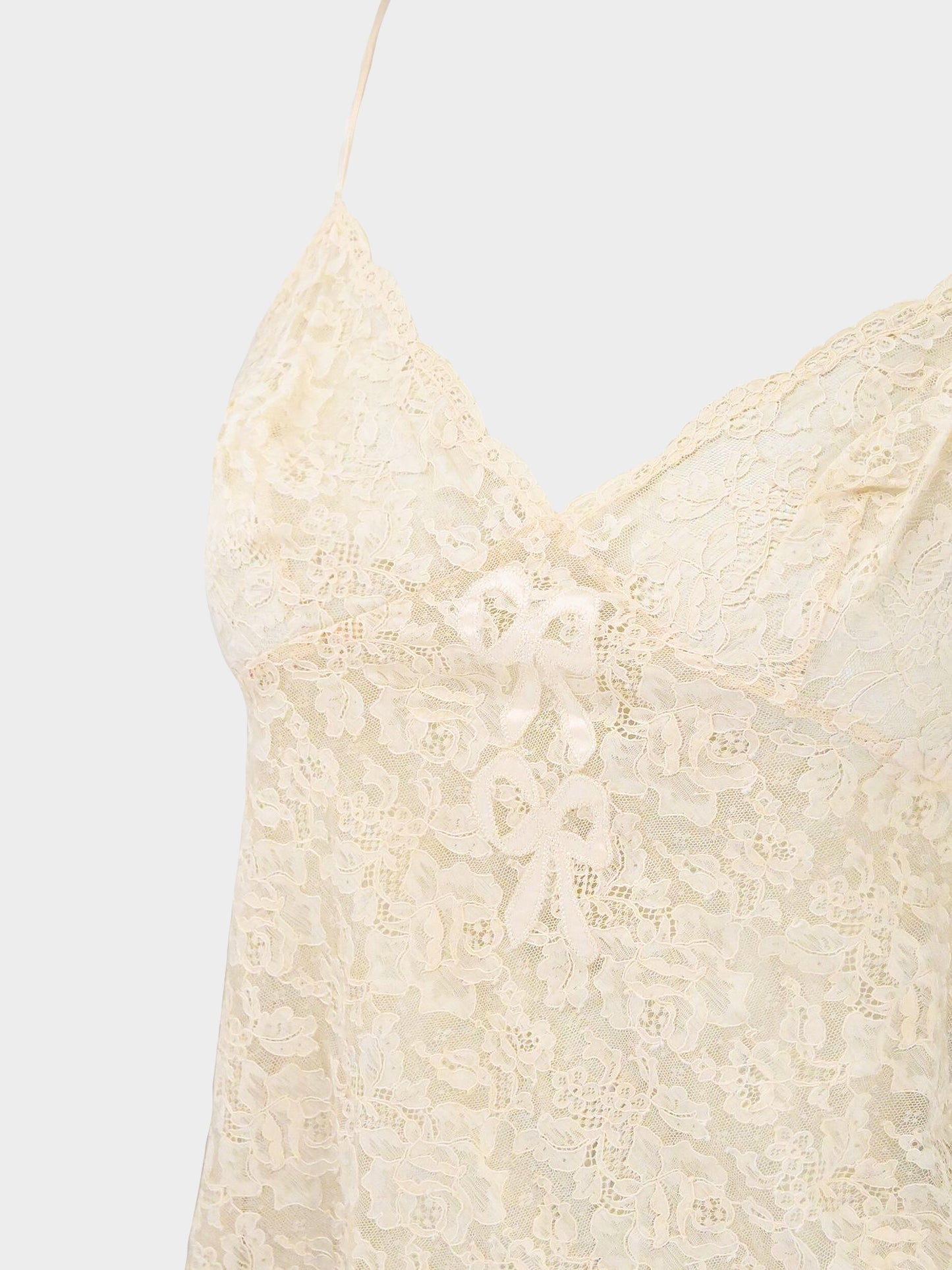 Christian Dior by John Galliano FW 1998-1999 Beige Lace Lingerie Top