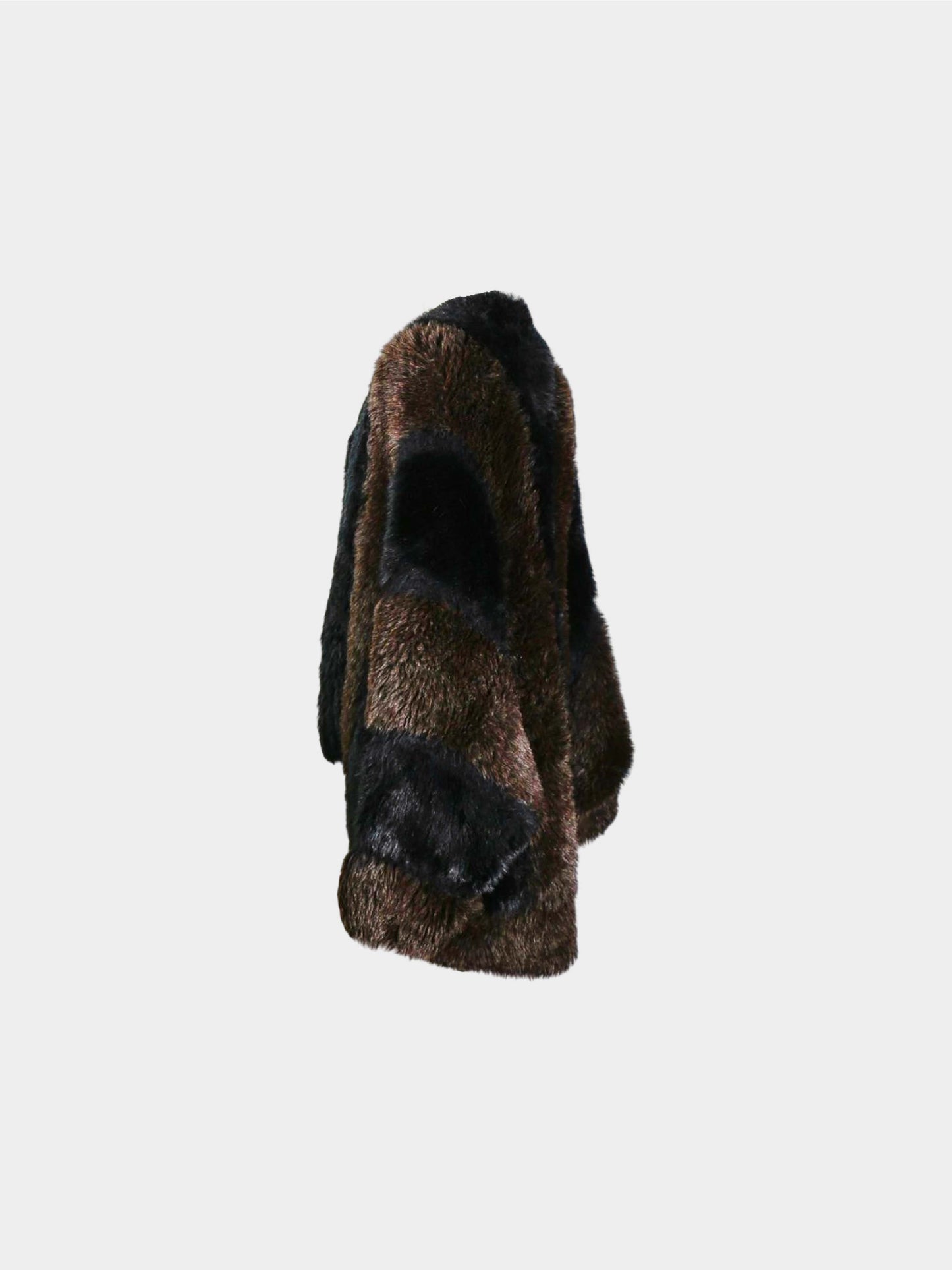 Issey Miyake 1990s Brown Striped Acrylic Fur Coat