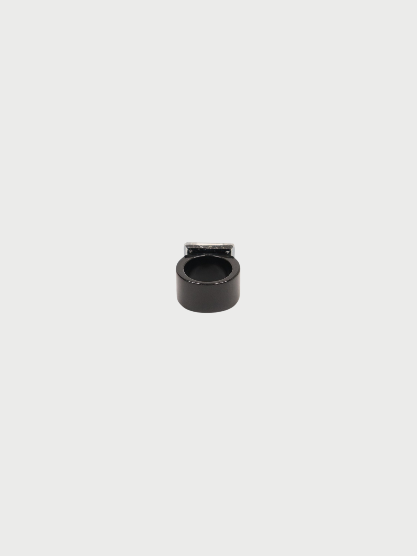 Chanel 2005 Black Clear Plastic COCO Square Ring