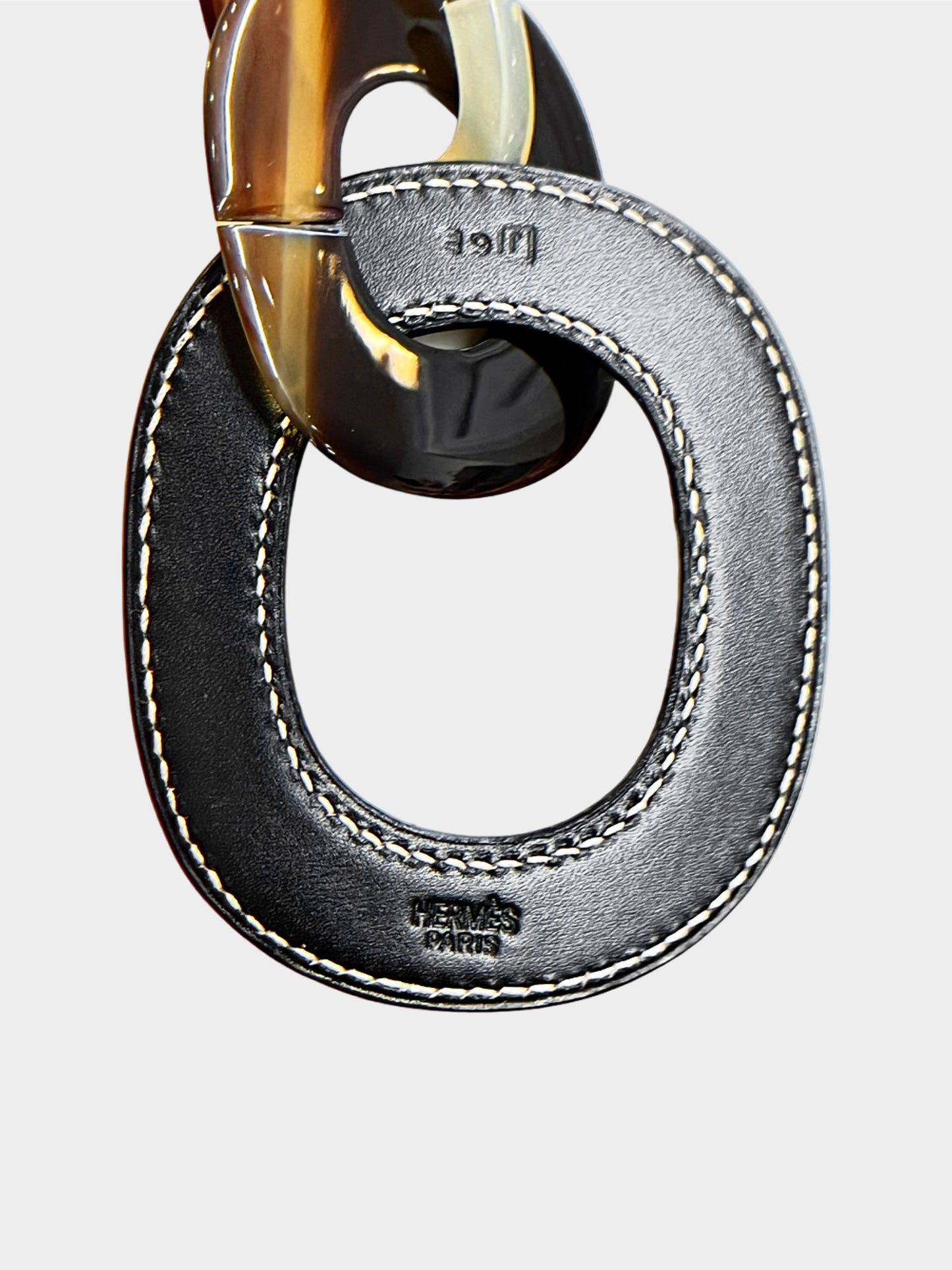 Hermès 2006 Isidore Horn and Leather Necklace