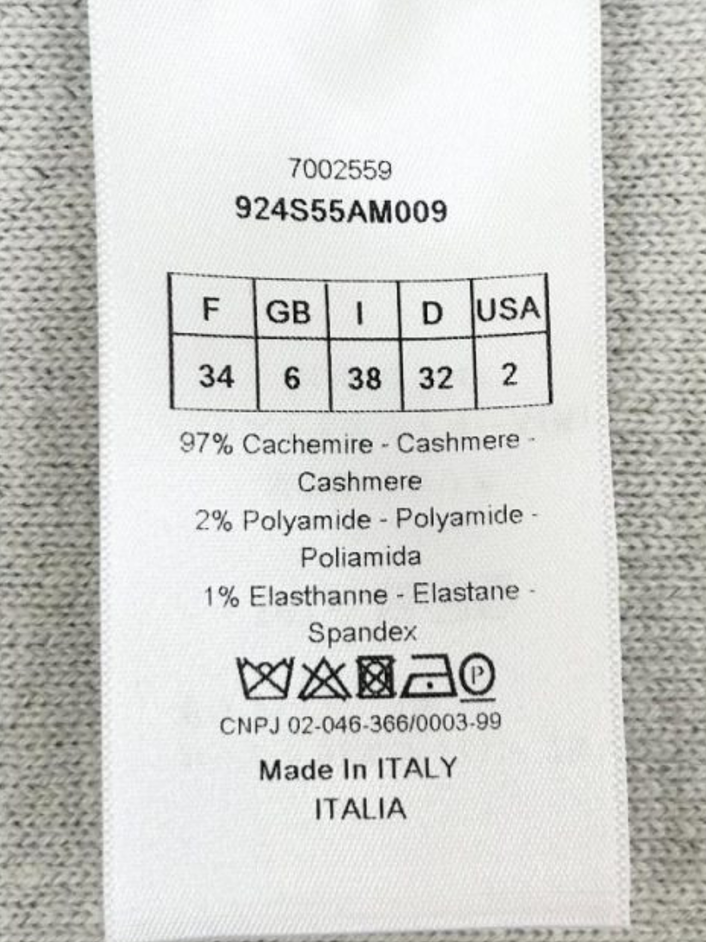 Christian Dior 2021 Grey Cashmere J'Adior 8 Boxy Sweater