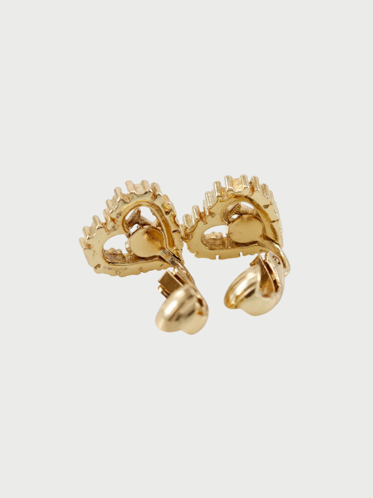 Chanel 2000s Gold Plated Metal Matelassé COCO Earrings