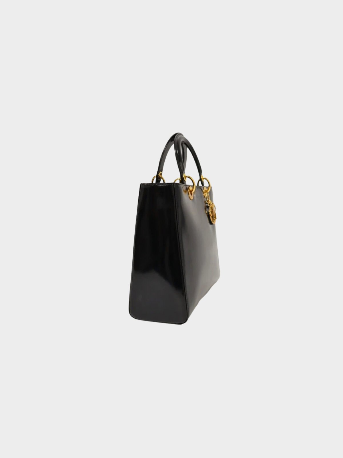 Christian Dior 2000s Black Leather Lady Dior 2-Way Bag