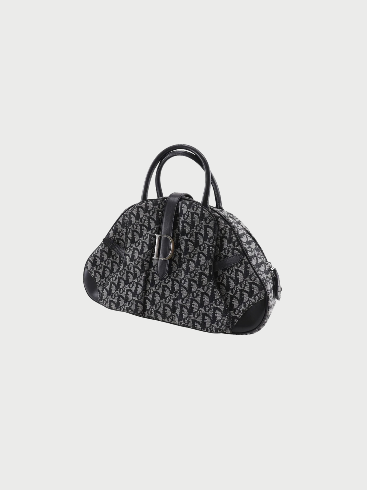 Christian Dior 2000s Navy Canvas Double Saddle Bag