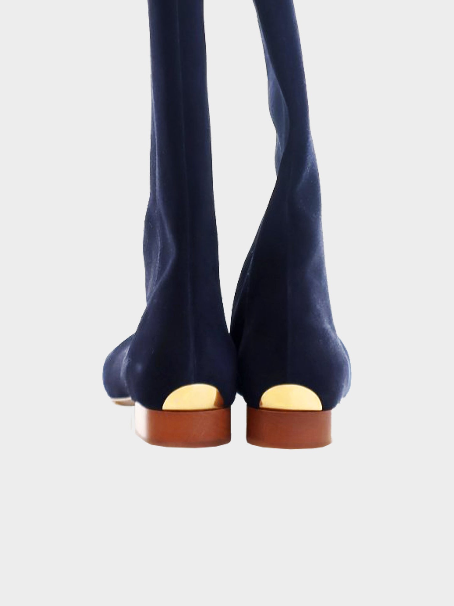 Chloe 2010s Navy Blue Suede Knee-High Riding Boots