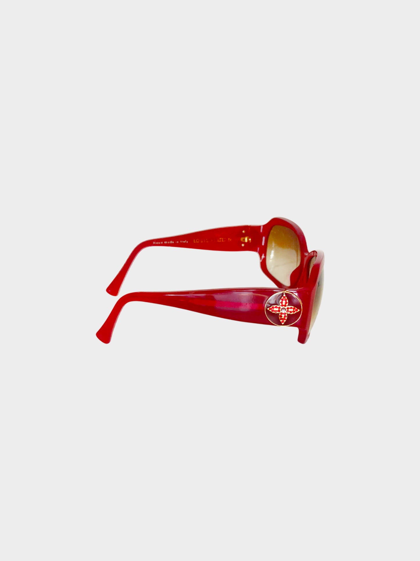 Louis Vuitton 2010s Red Ursula Strass Sunglasses