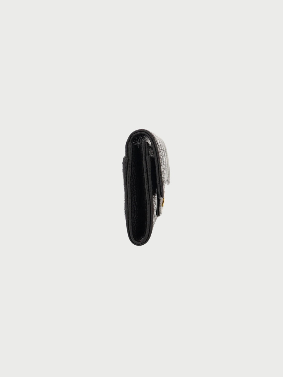 Chanel 2022 Black Caviar Leather Card Case