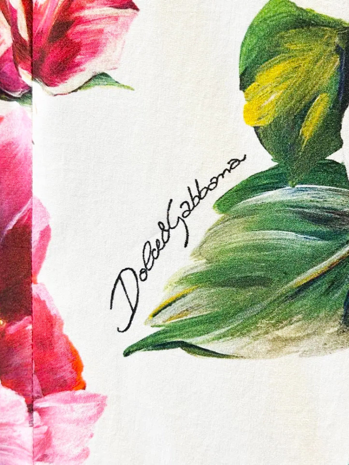 Dolce and Gabbana 2018 Rose and Peony-print Cotton Tiered Dress
