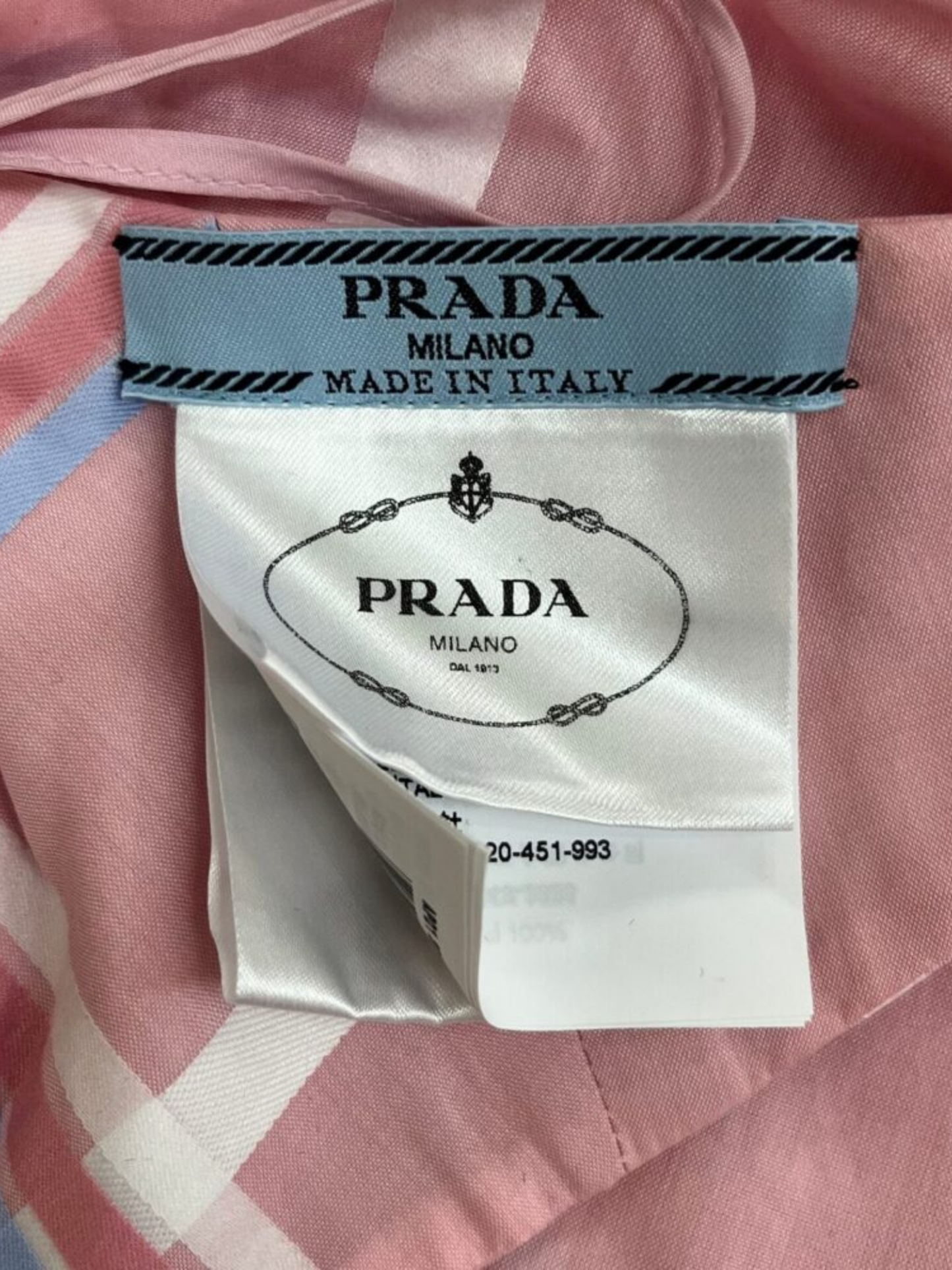 Prada 2020s Pink Cotton Logo Tie-Back Bandana Top