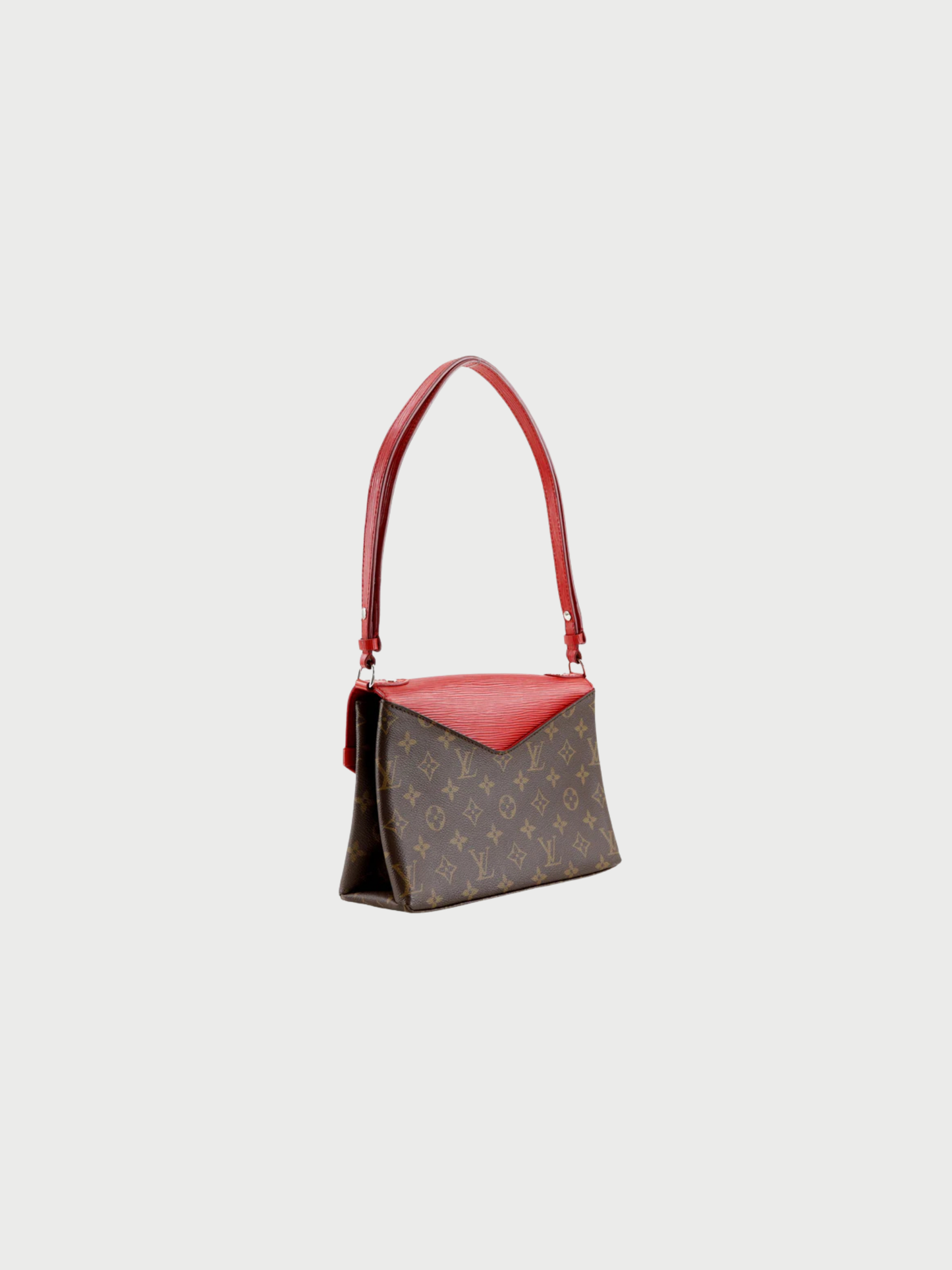 Louis Vuitton 2017 Brown Red Monogram Canvas Epi Leather Saint Michel Shoulder Bag