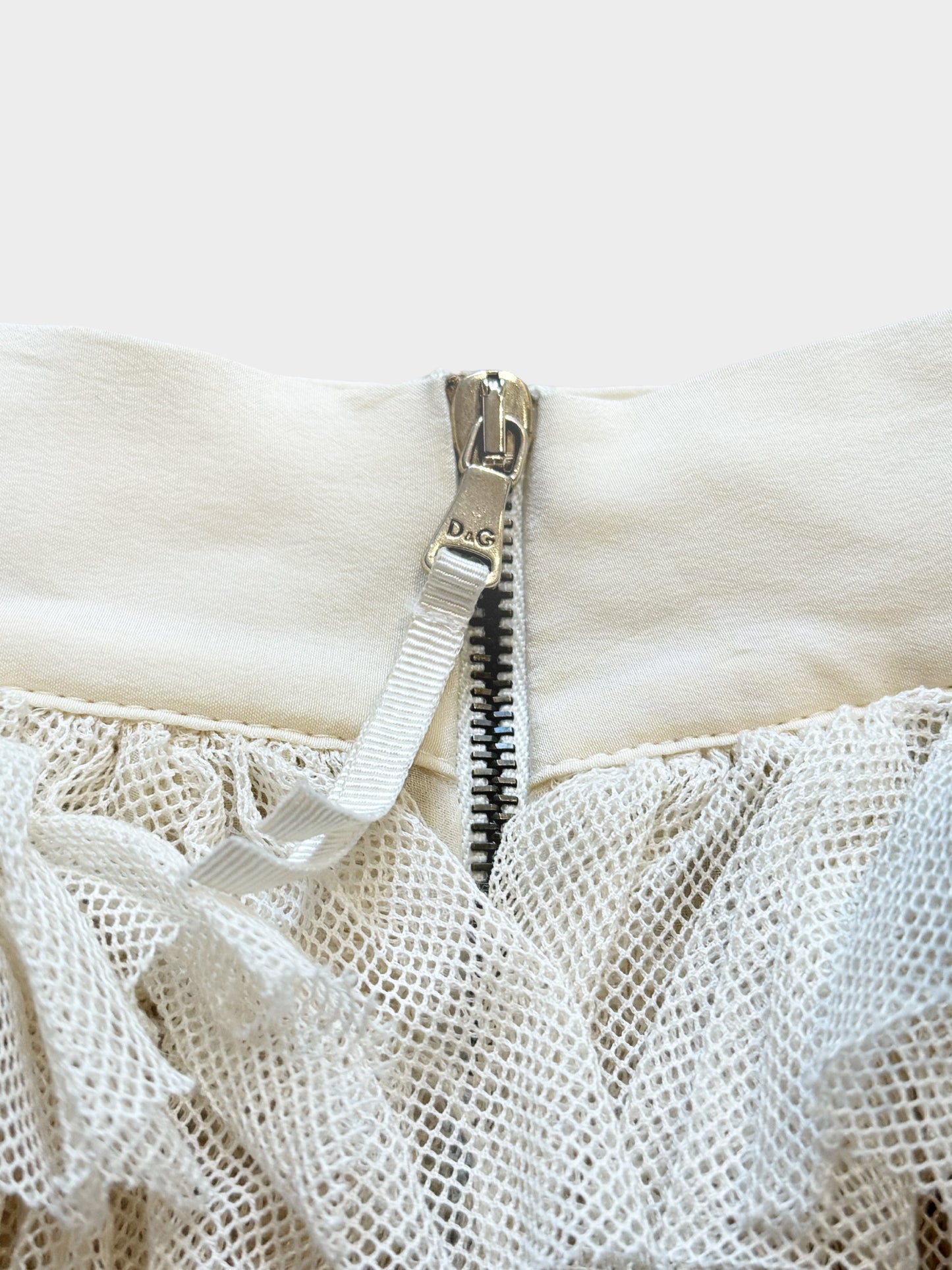 Dolce & Gabbana D&G 2010s Cream Ruffled Mini Skirt