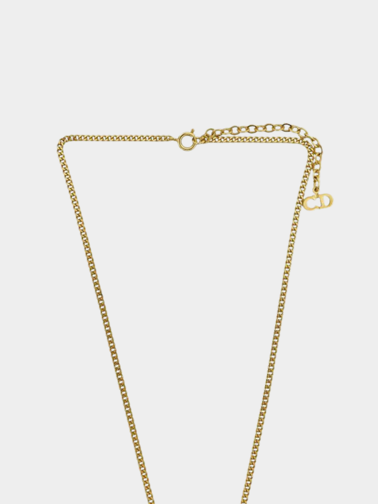 Christian Dior 2000s Gold Logo Round Necklace