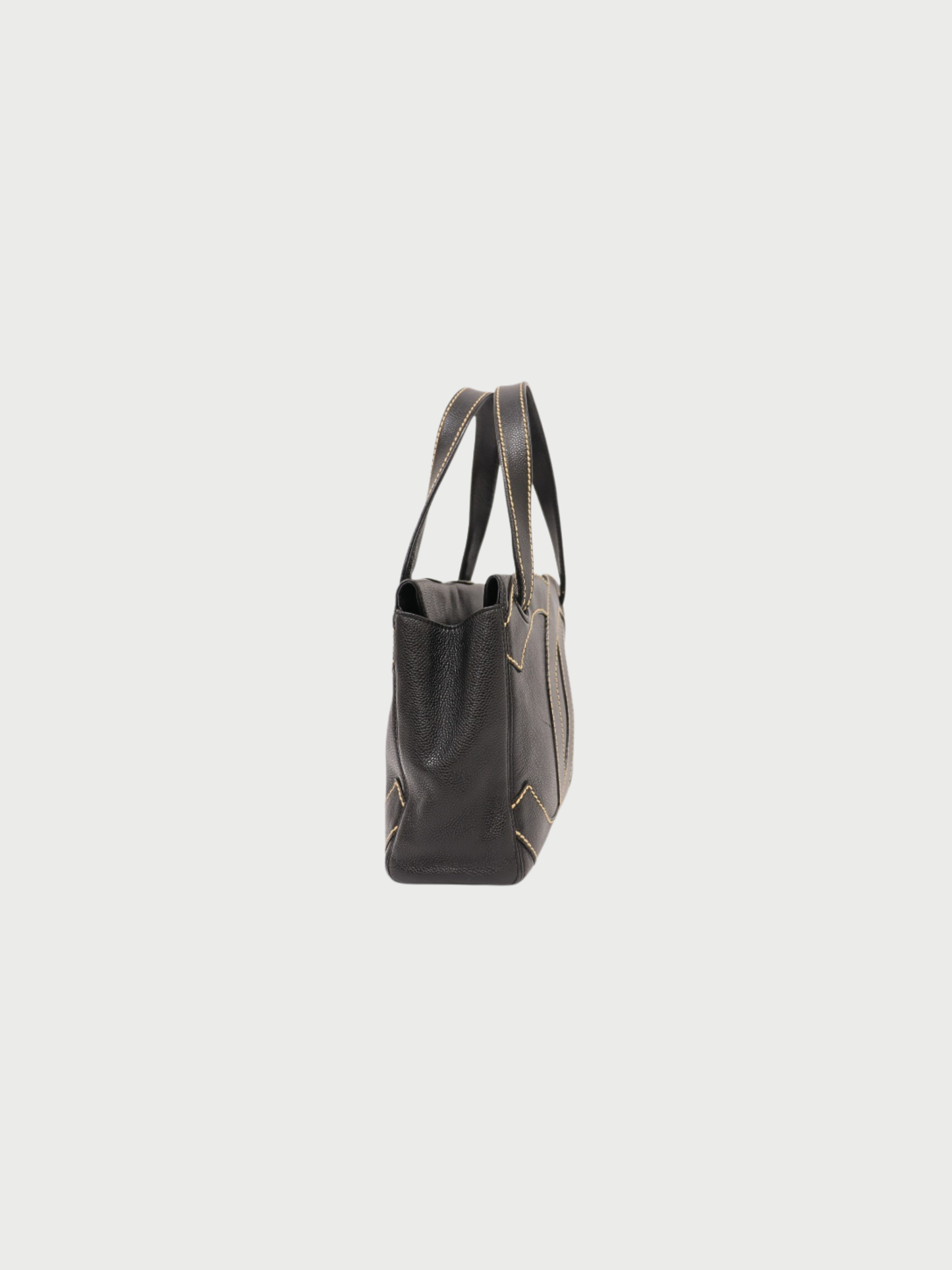 Chanel 2003 Black Caviar Skin Maxi CC Handbag