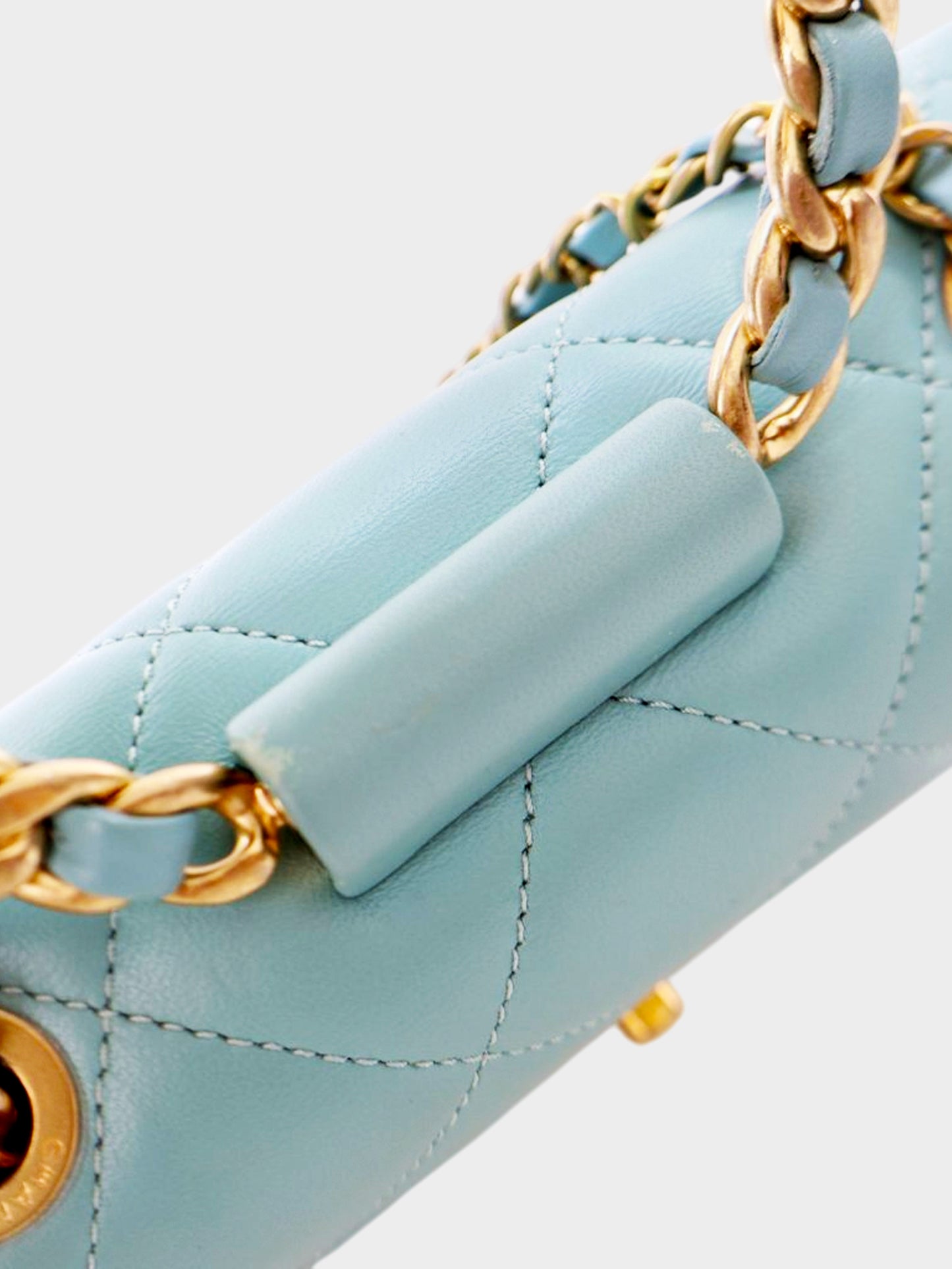 Chanel Late 2019-2020 Blue Lambskin In The Loop Mini Flap Bag