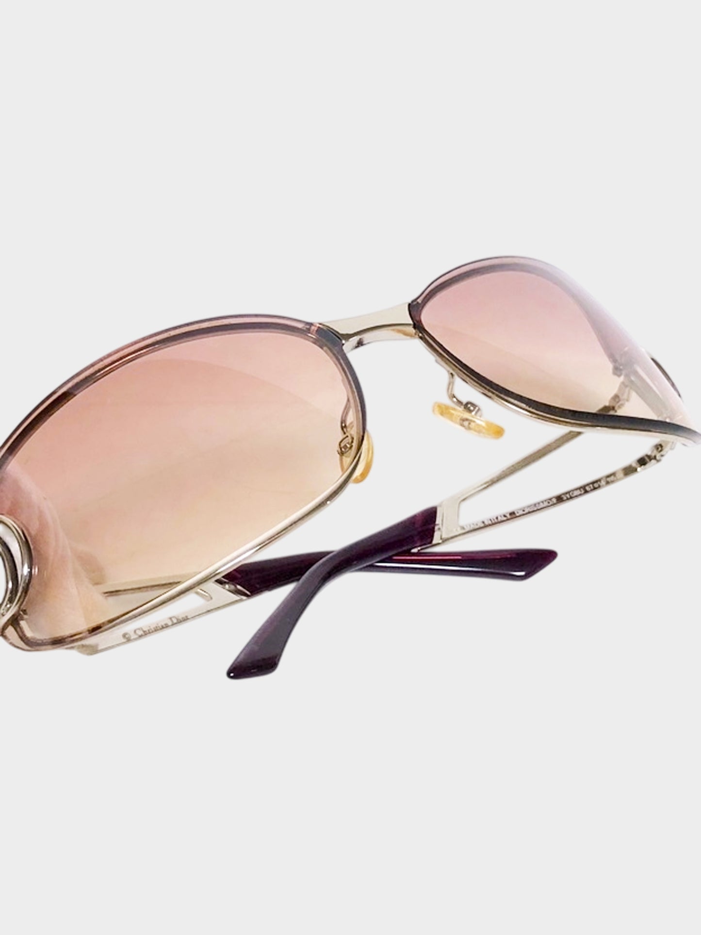 Christian Dior 2000s Bordeaux Diorissimo Pop Shield Sunglasses