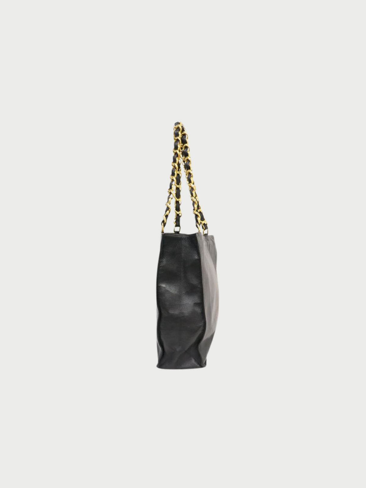 Chanel 1995–1996 Black Leather Jumbo Coco Chain Tote Bag