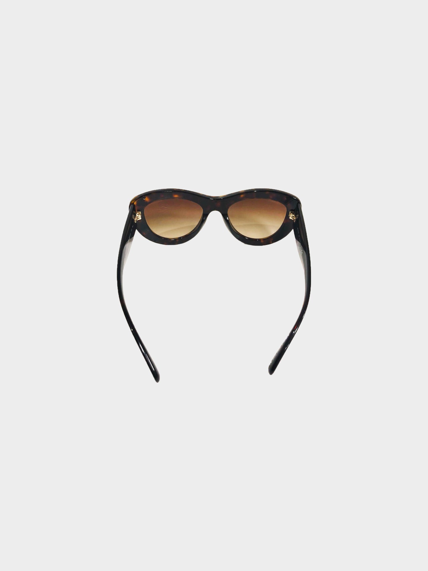 Chanel 2000s Brown Tortoise Cat Eye Sunglasses
