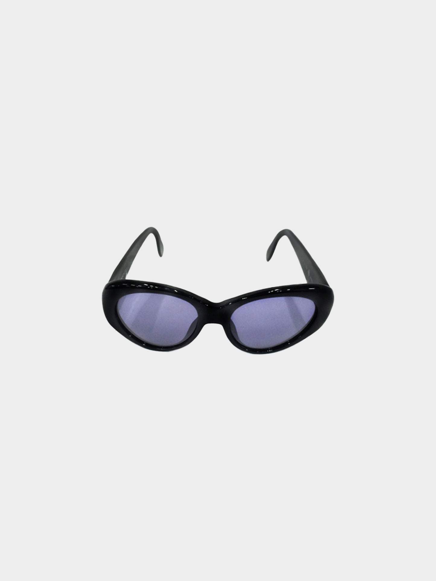 Chanel 2000s Black CC Oval Sunglasses