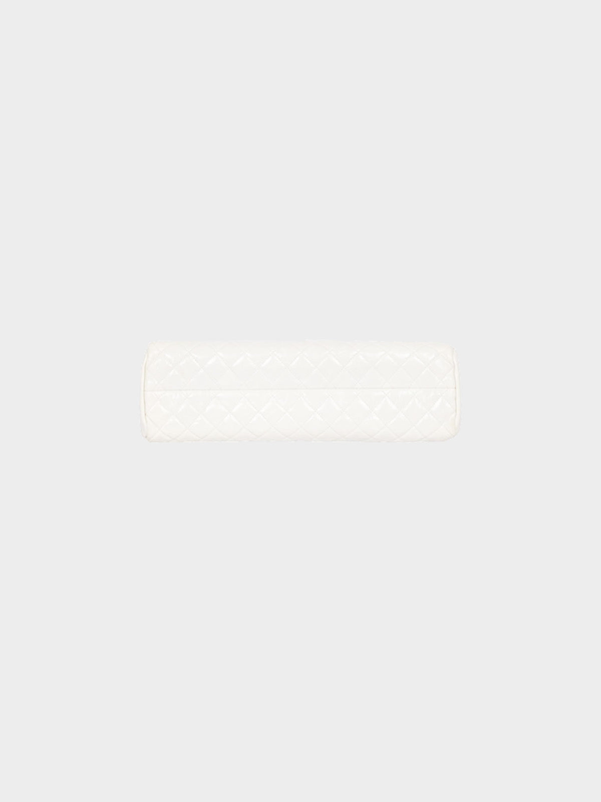 Chanel by Karl Lagerfeld 2011 White Patent Leather Quilted Shoulder Bag