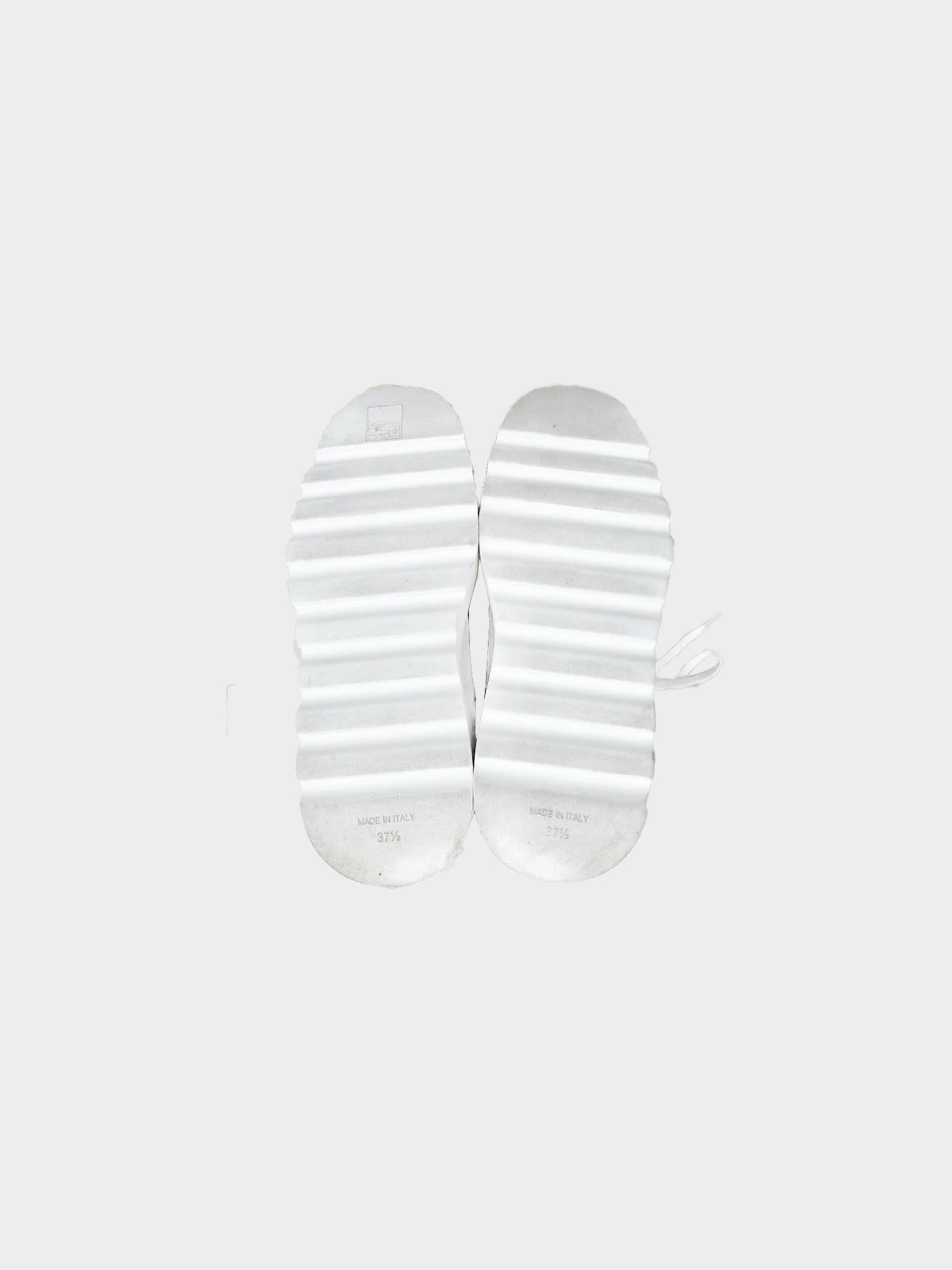 Chanel Resort 2024 White Leather Wedge Platform Combat Boots