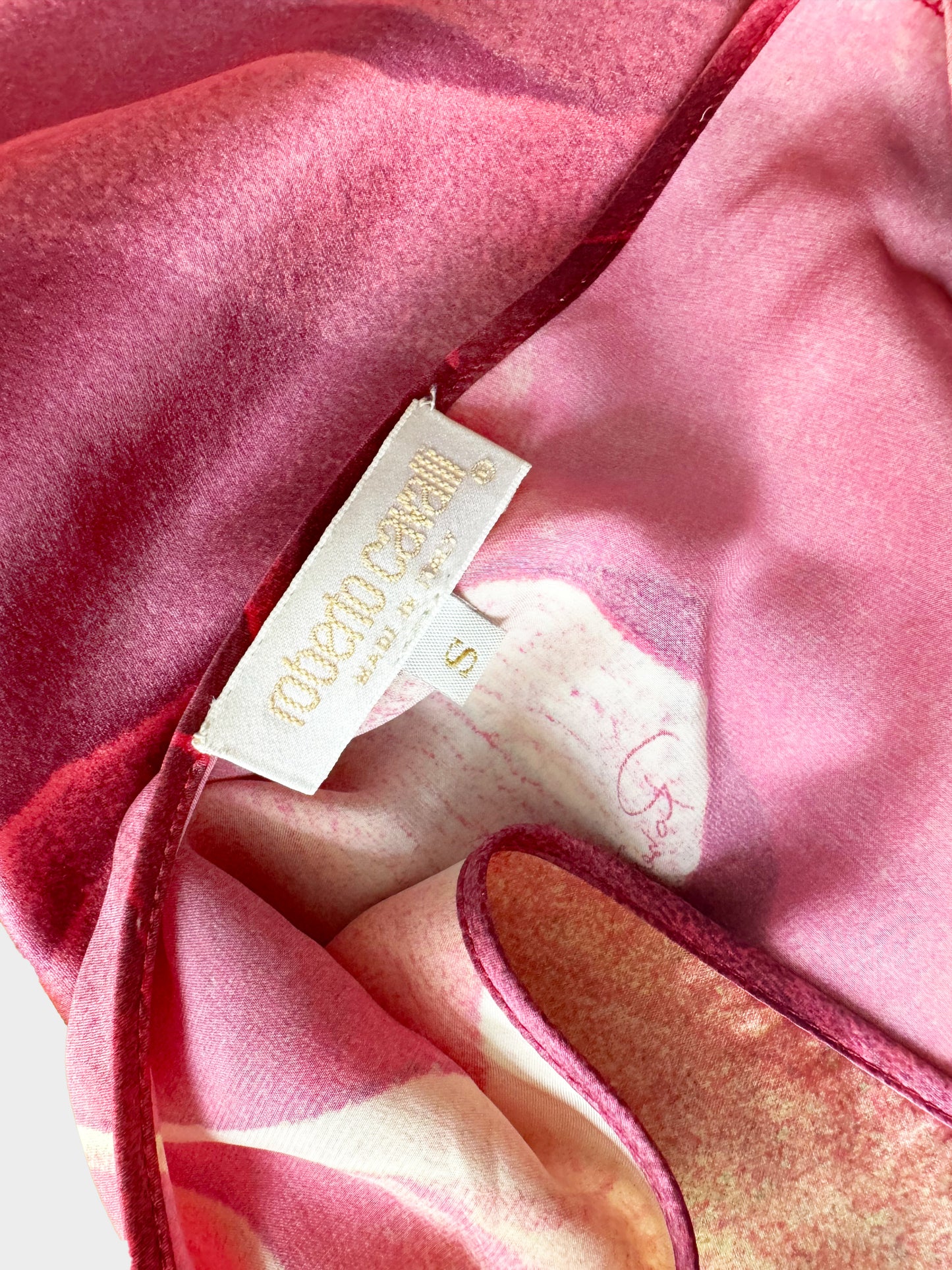 Roberto Cavalli SS 2000 Red Rose Silk Dress