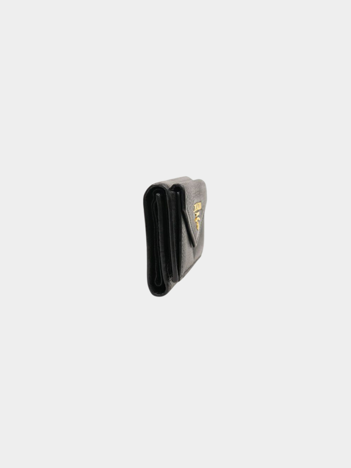 Prada 2000s Black Logo Compact Wallet