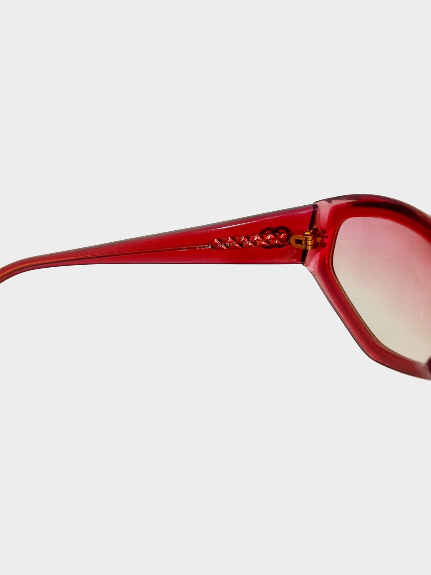 Chanel 2000s Pink CC Chunky Sunglasses