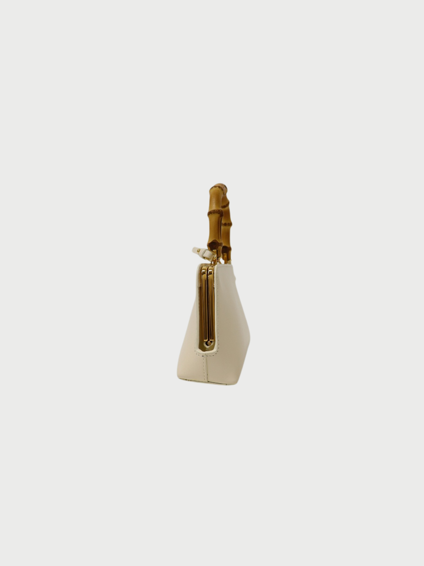 Jil Sander 2020s Ivory Leather Goji Bamboo Mini Bag