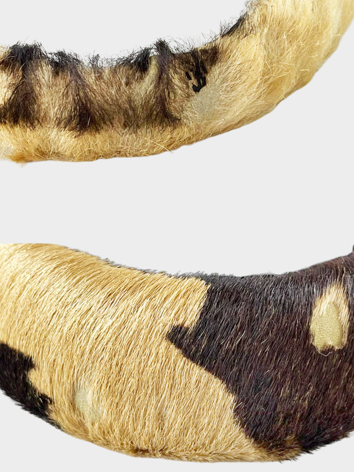 Bottega Veneta 2000s Rare Pony Hair Leather and Fur Bangle Cuff Set
