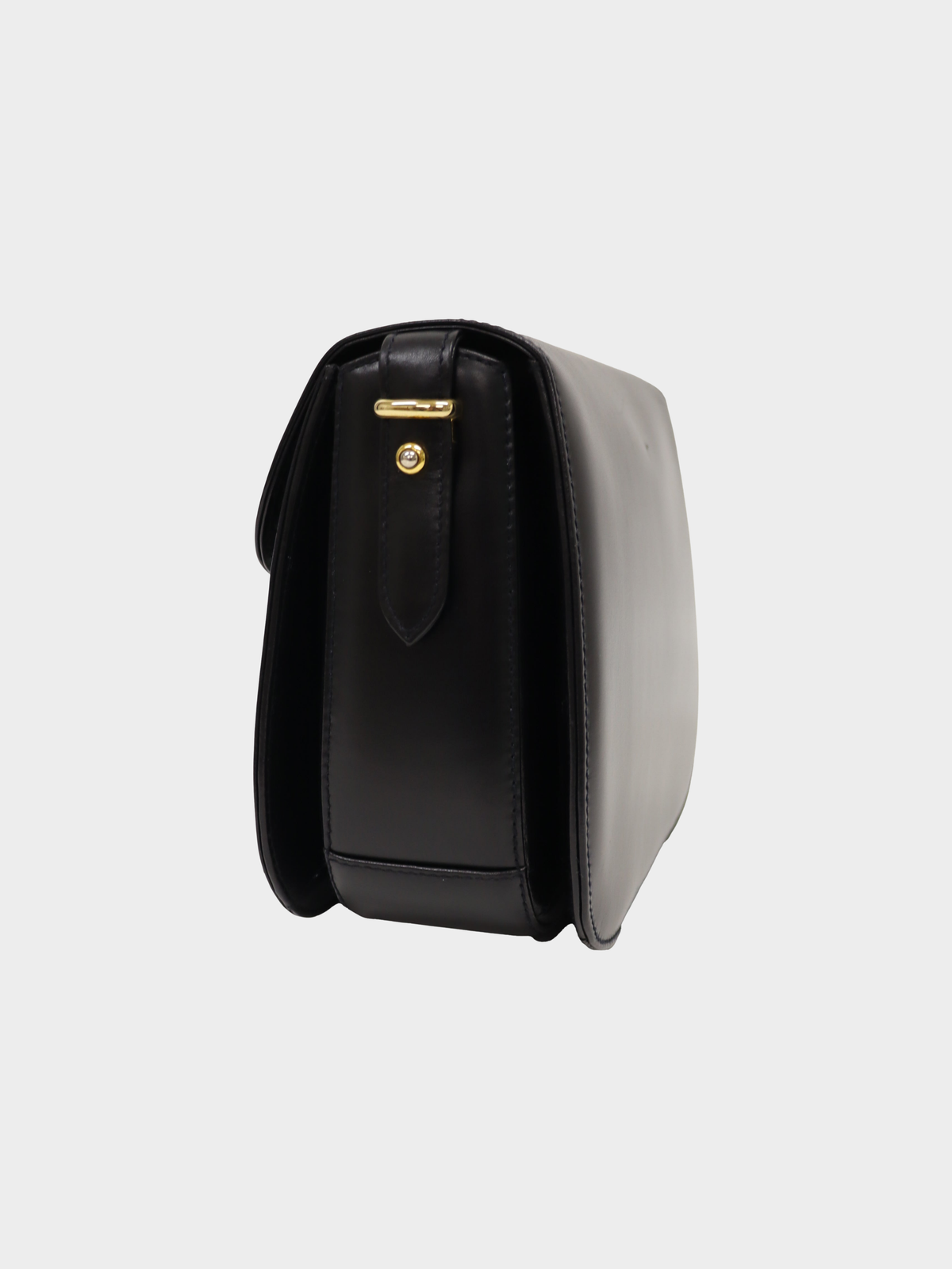Gucci 2000s Black Leather Turn-Lock Shoulder Bag