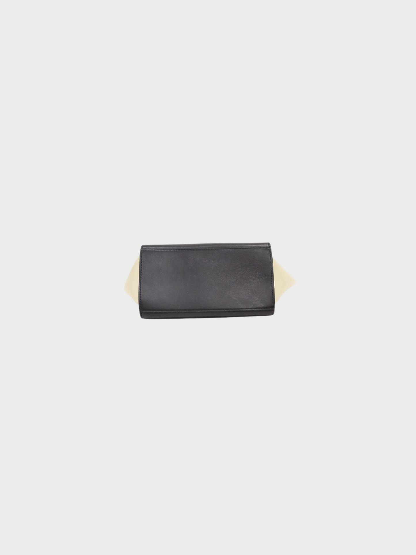 Celine 2011 Black Ivory Brown Leather Trapeze Bag