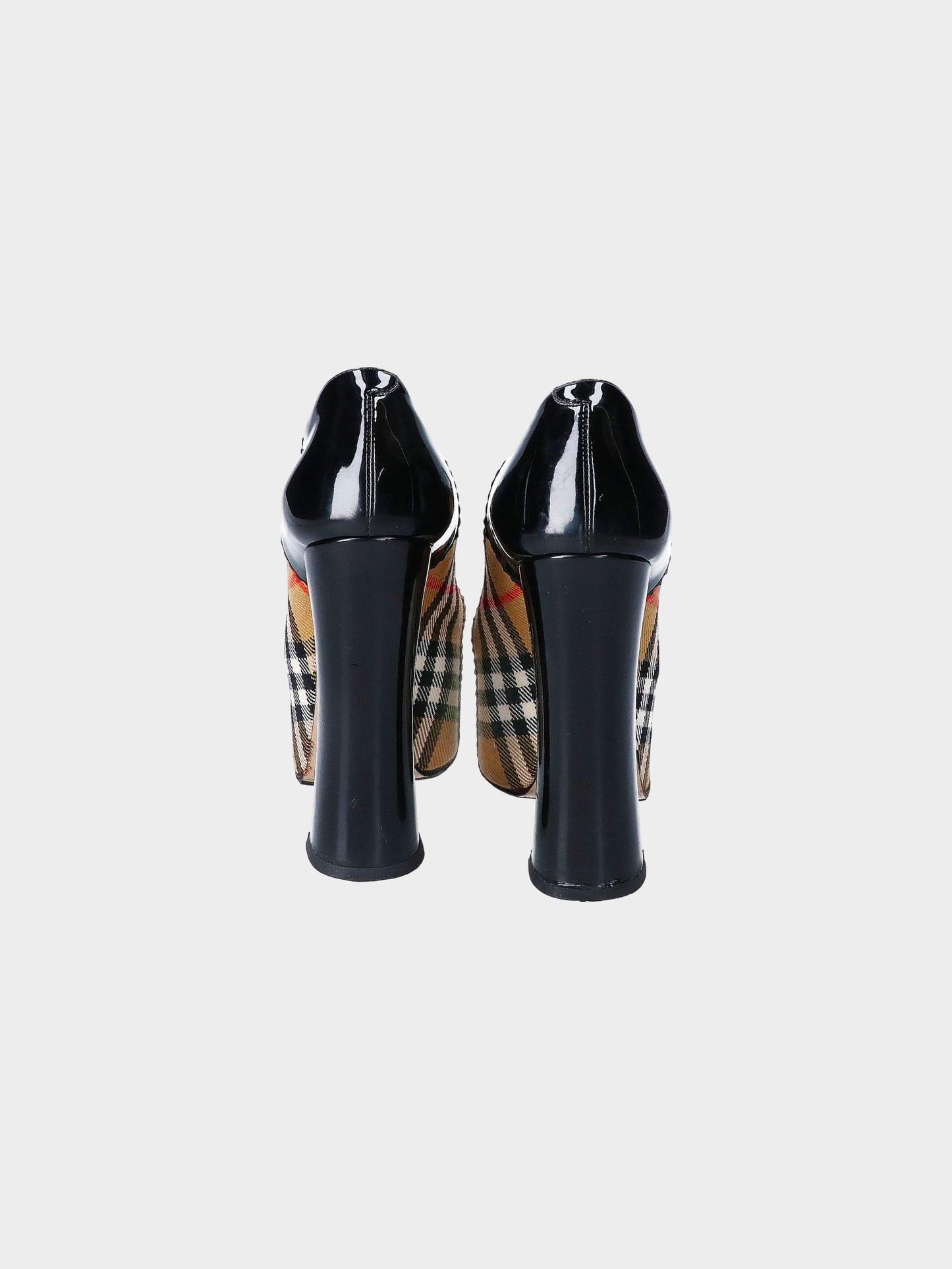 Vivienne Westwood x Burberry 2018 Black Patent Nova Check Pumps