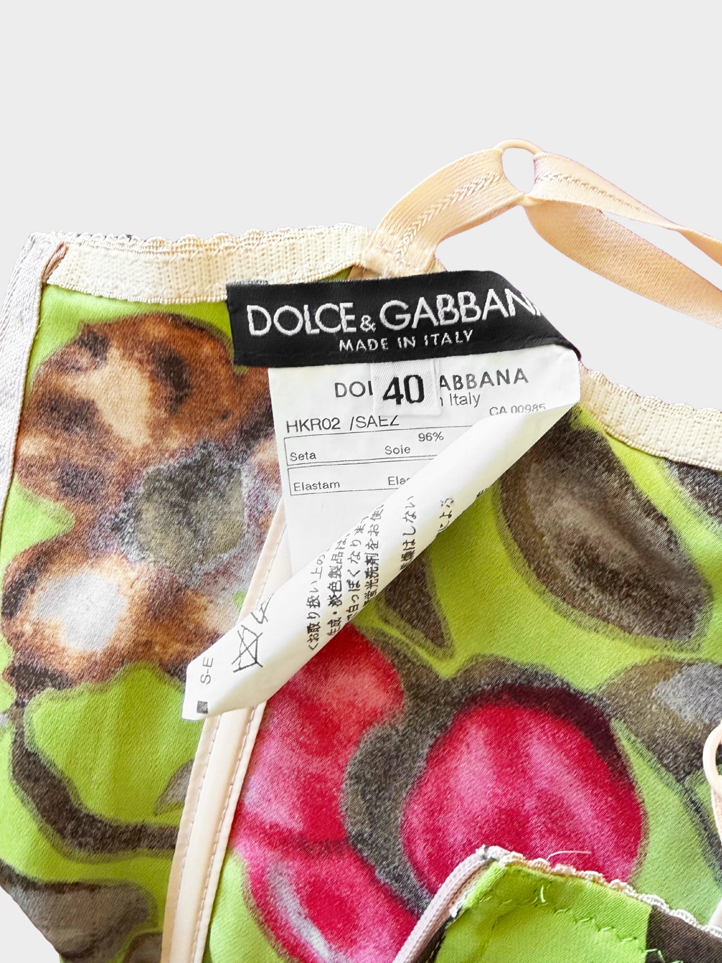 Dolce and Gabbana 2000s Floral Print and Lace trim Corset Top and Skirt Set