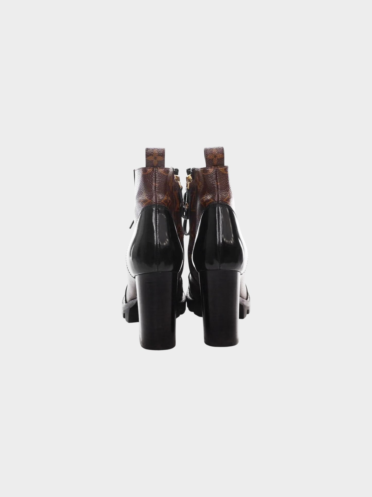 Louis Vuitton 2019 Brown and Black Monogram Star Trail Ankle Boots