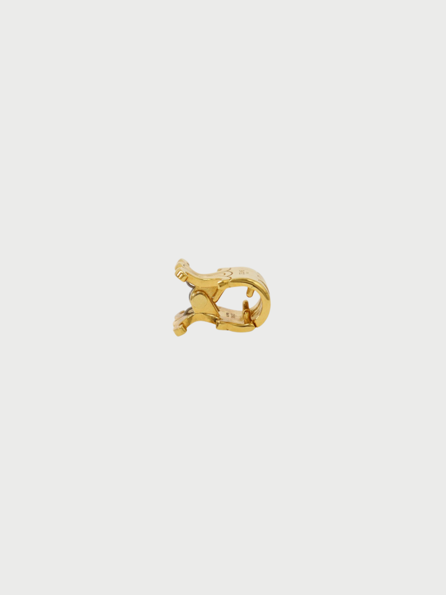 Celine 2020s Gold Plated Metal Triomphe Mini Hair Claw