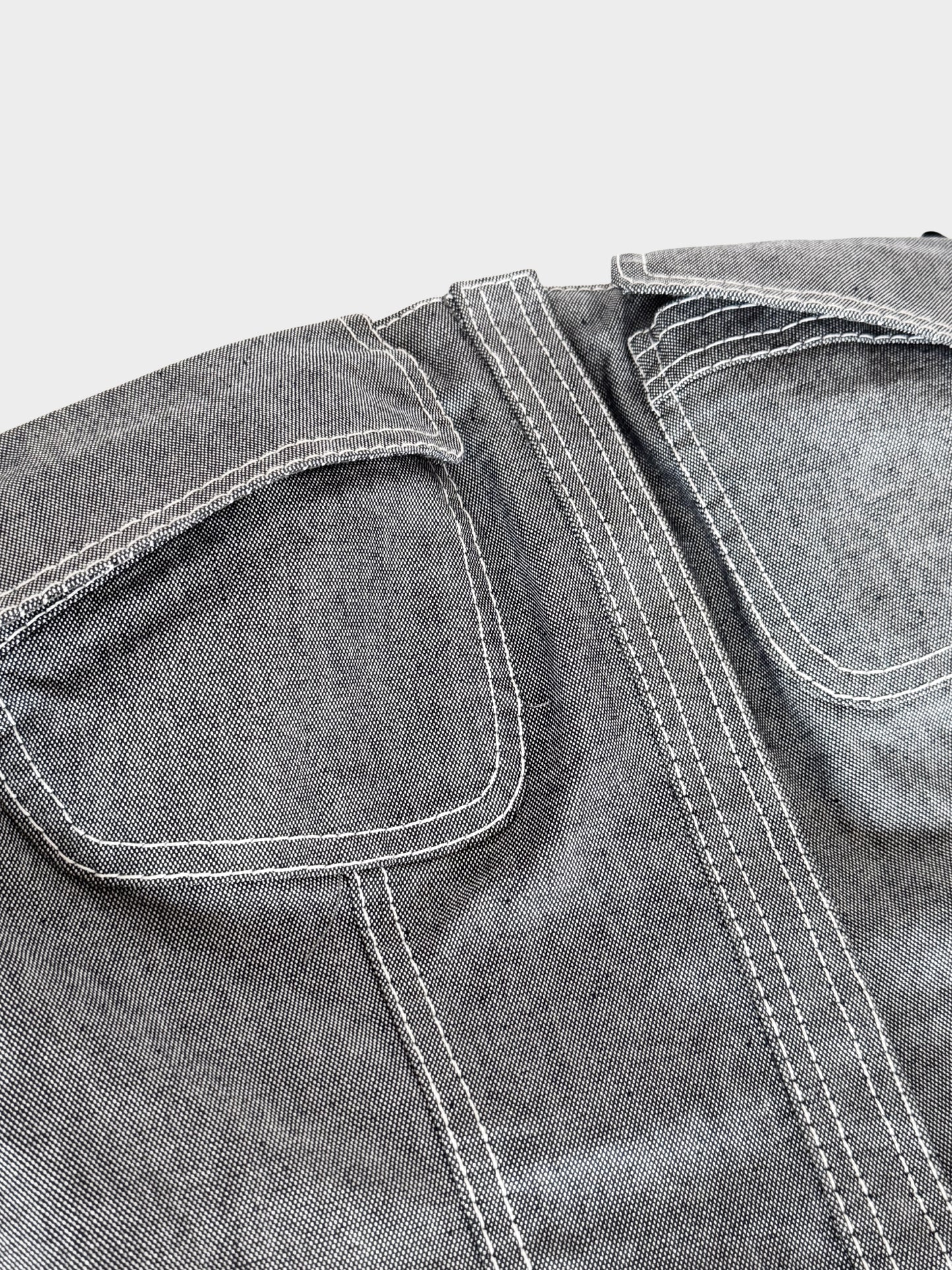 Thierry Mugler 2000s Grey Flap Pockets Bustier Tube Top