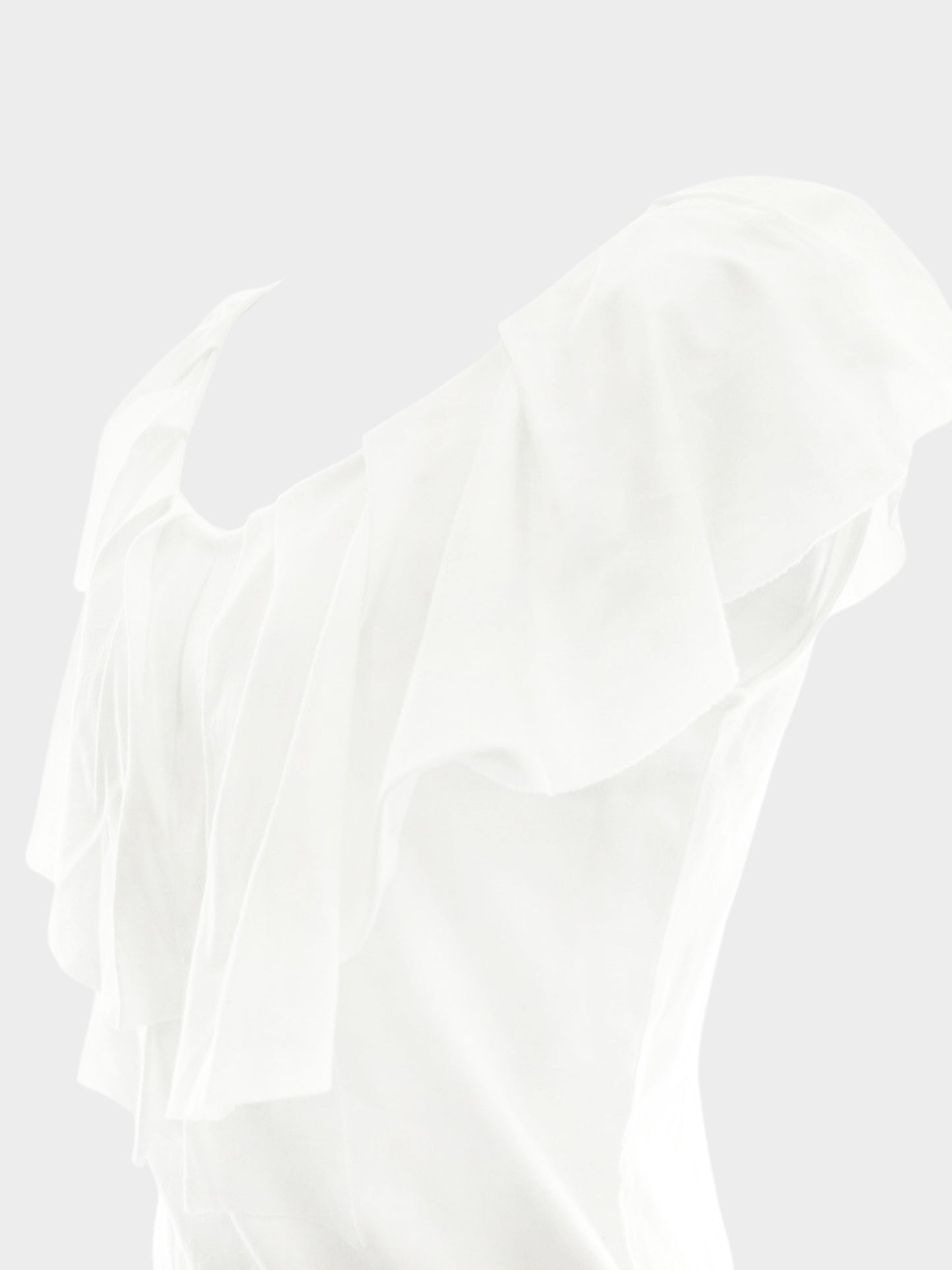 Valentino 2010s White Frill Collar Top