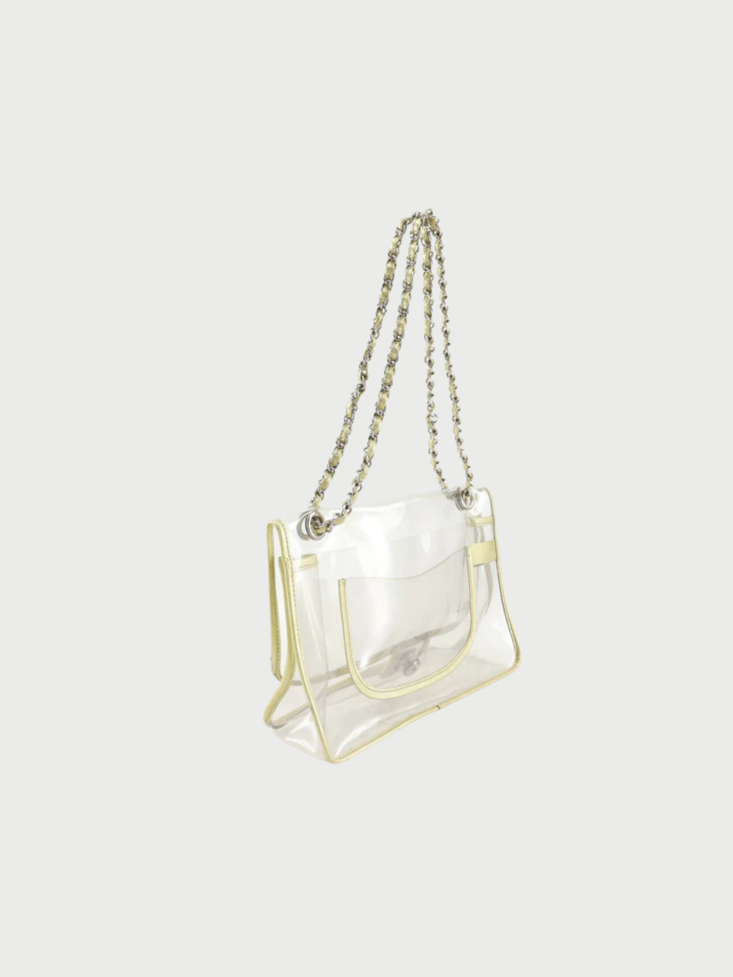 Chanel 2006 Clear Vinyl Gold Chain Shoulder Bag