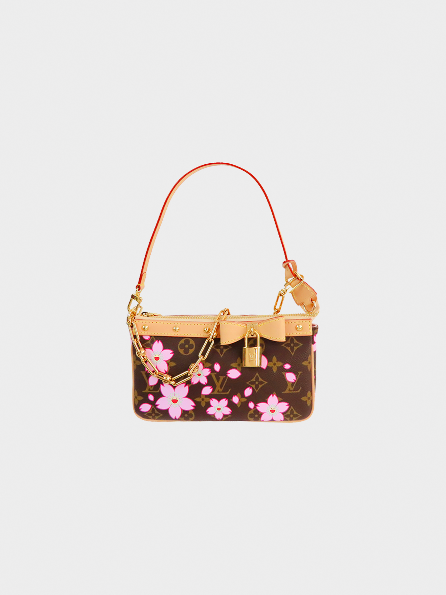 Louis Vuitton x Takashi Murakami 2023 Brown Monogram Cherry Blossom Pochette